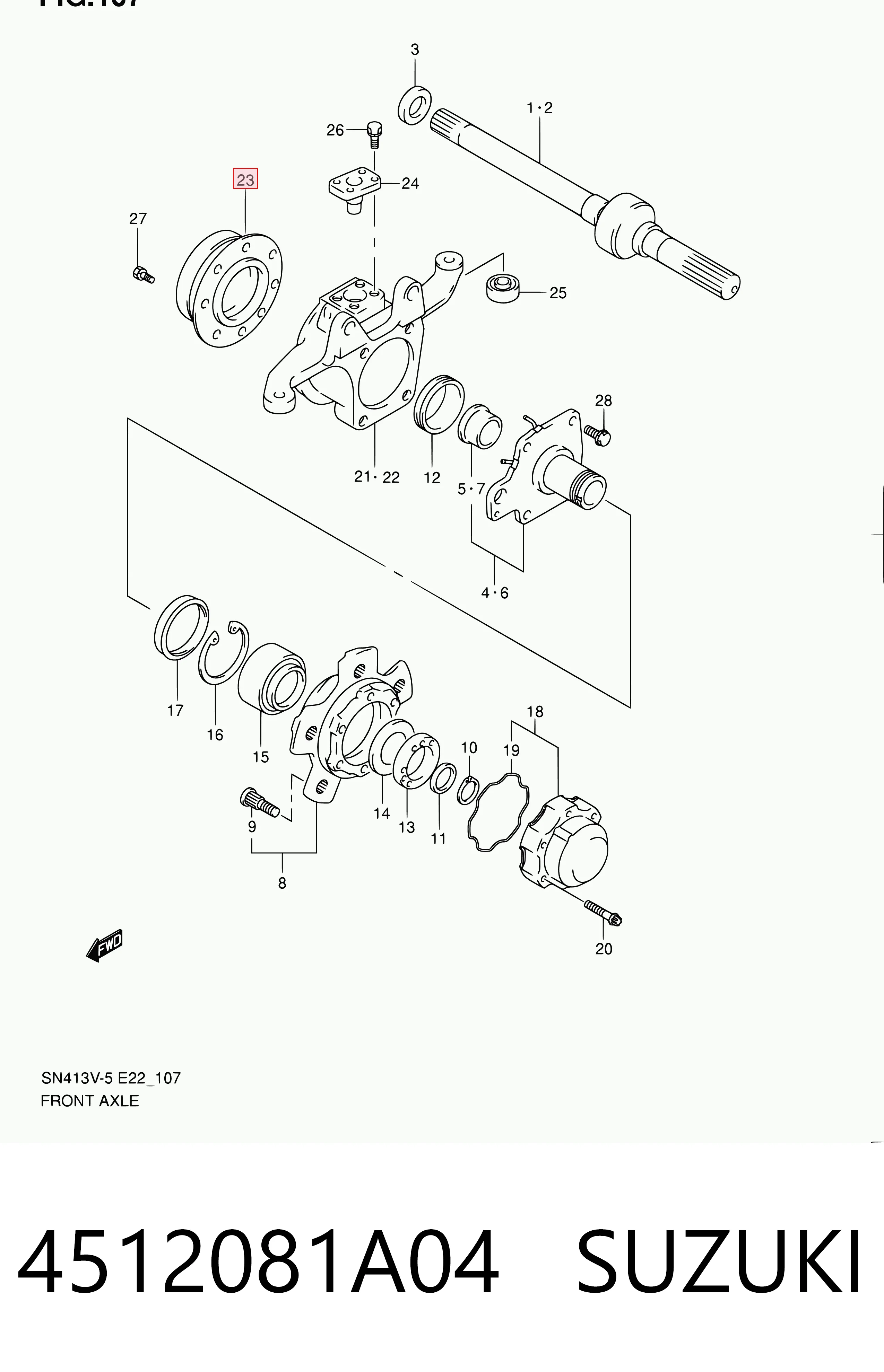 4512081A04 Suzuki Сальник переднього поворотного кулака