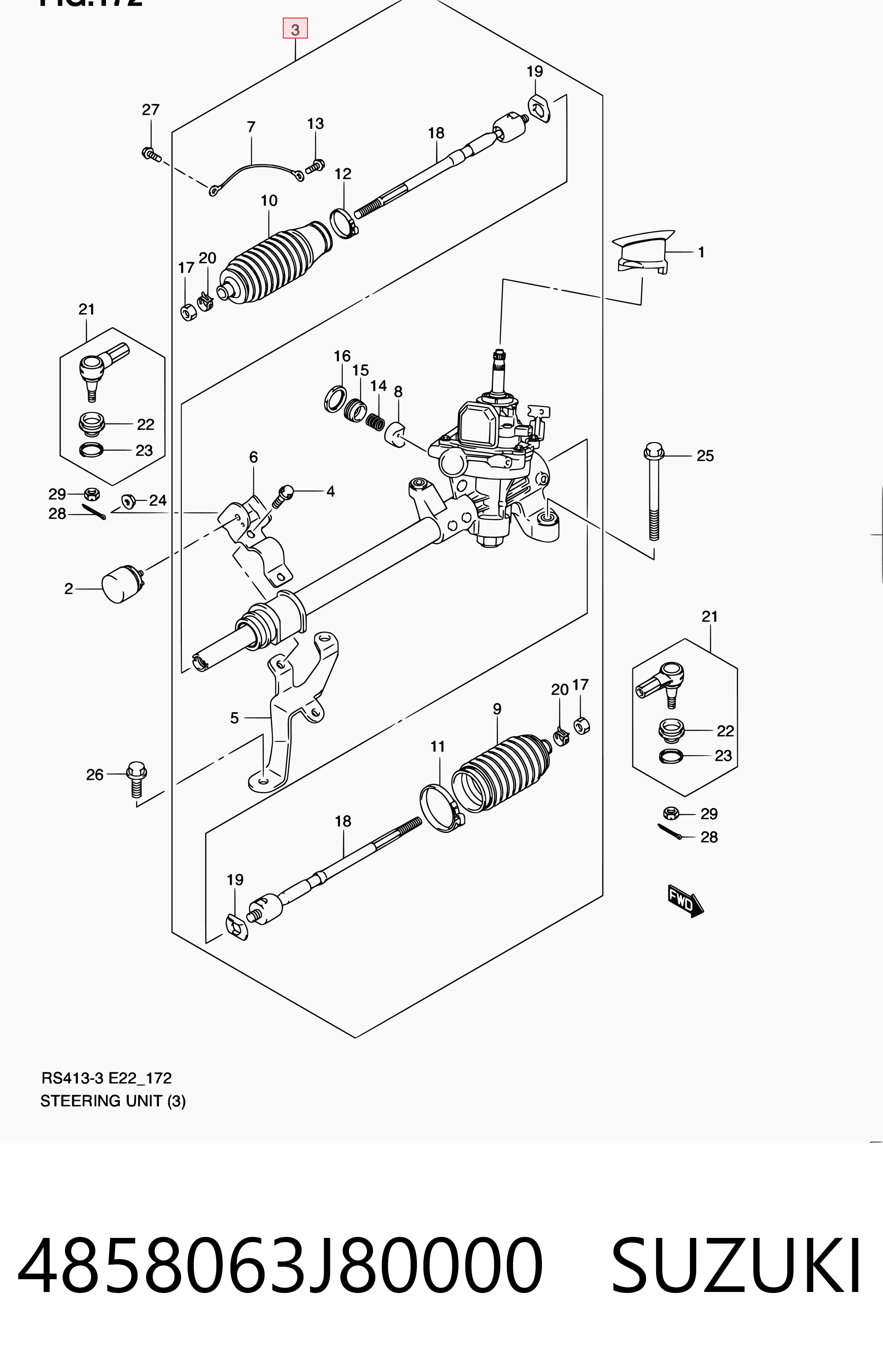 4858073KH1 Toyota Рейковий рульовий механізм