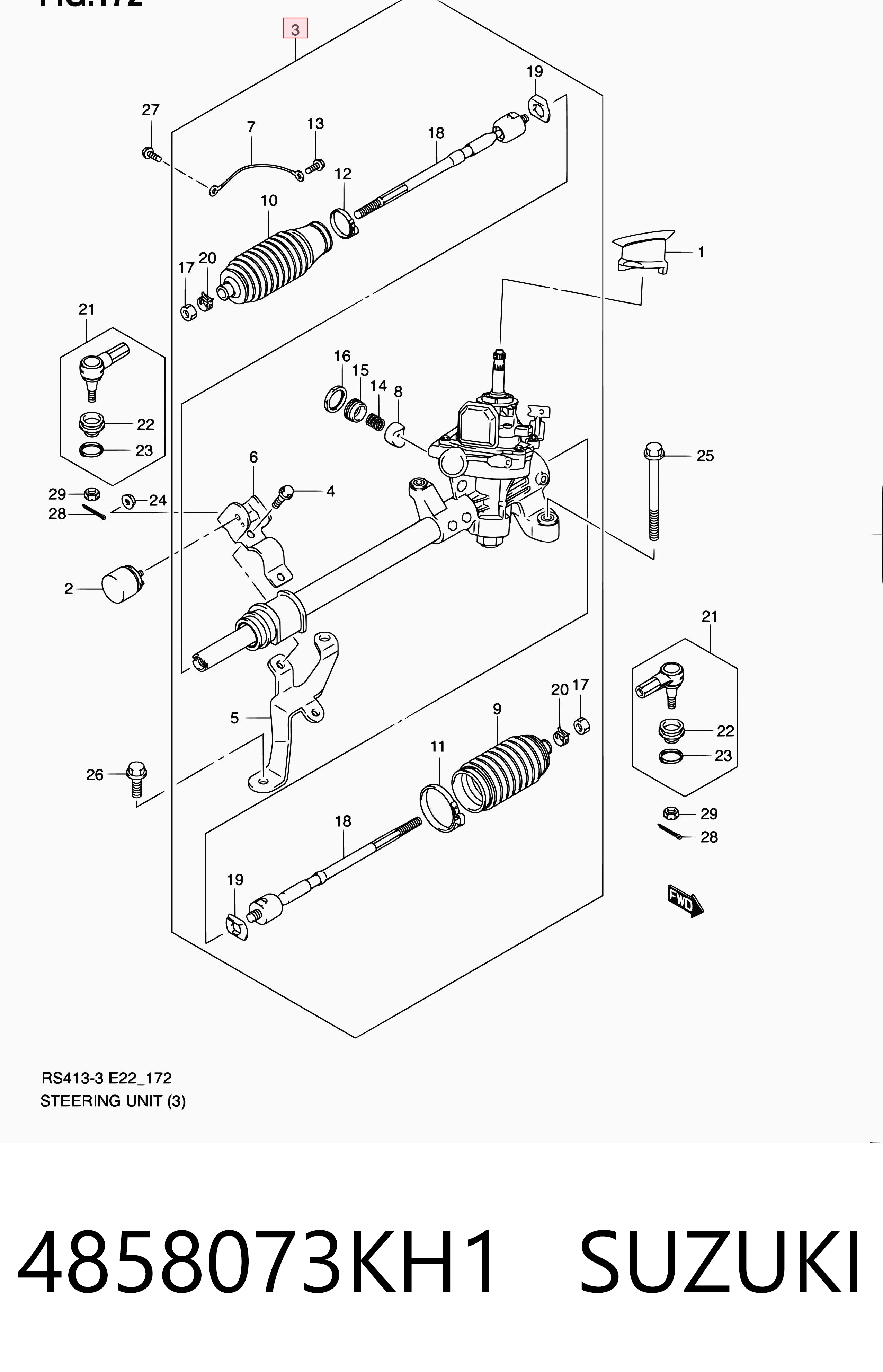 4858073KH1 Toyota Рейковий рульовий механізм