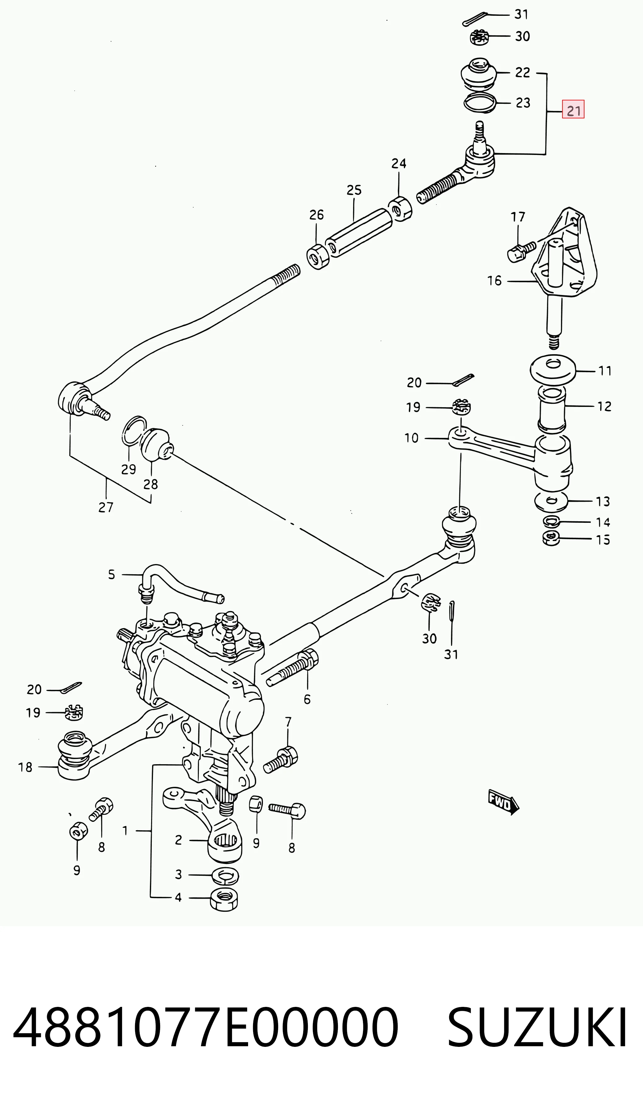  Рульовий наконечник Suzuki Vitara 
