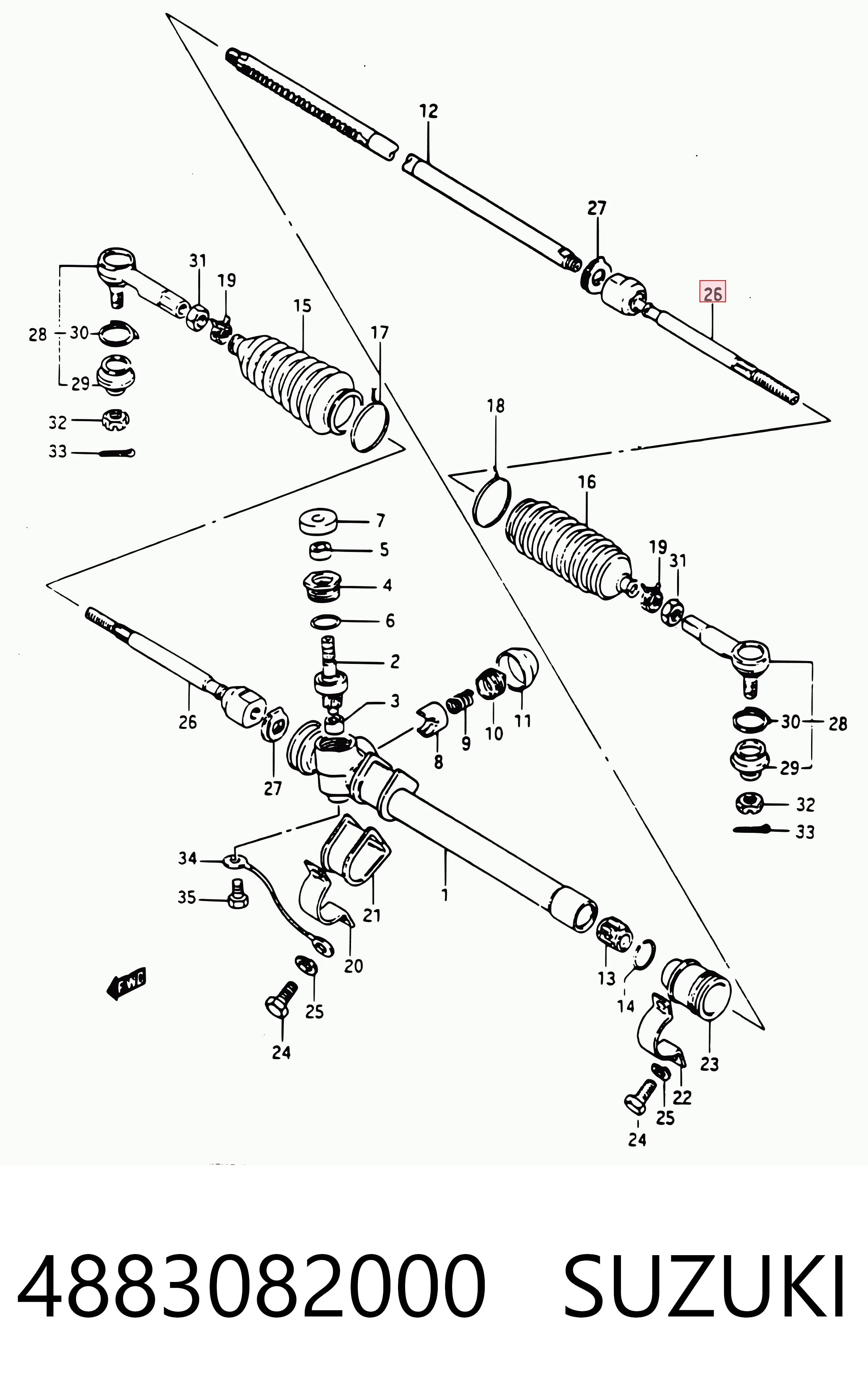 Купити Рульова тяга Suzuki Swift II AH, AJ