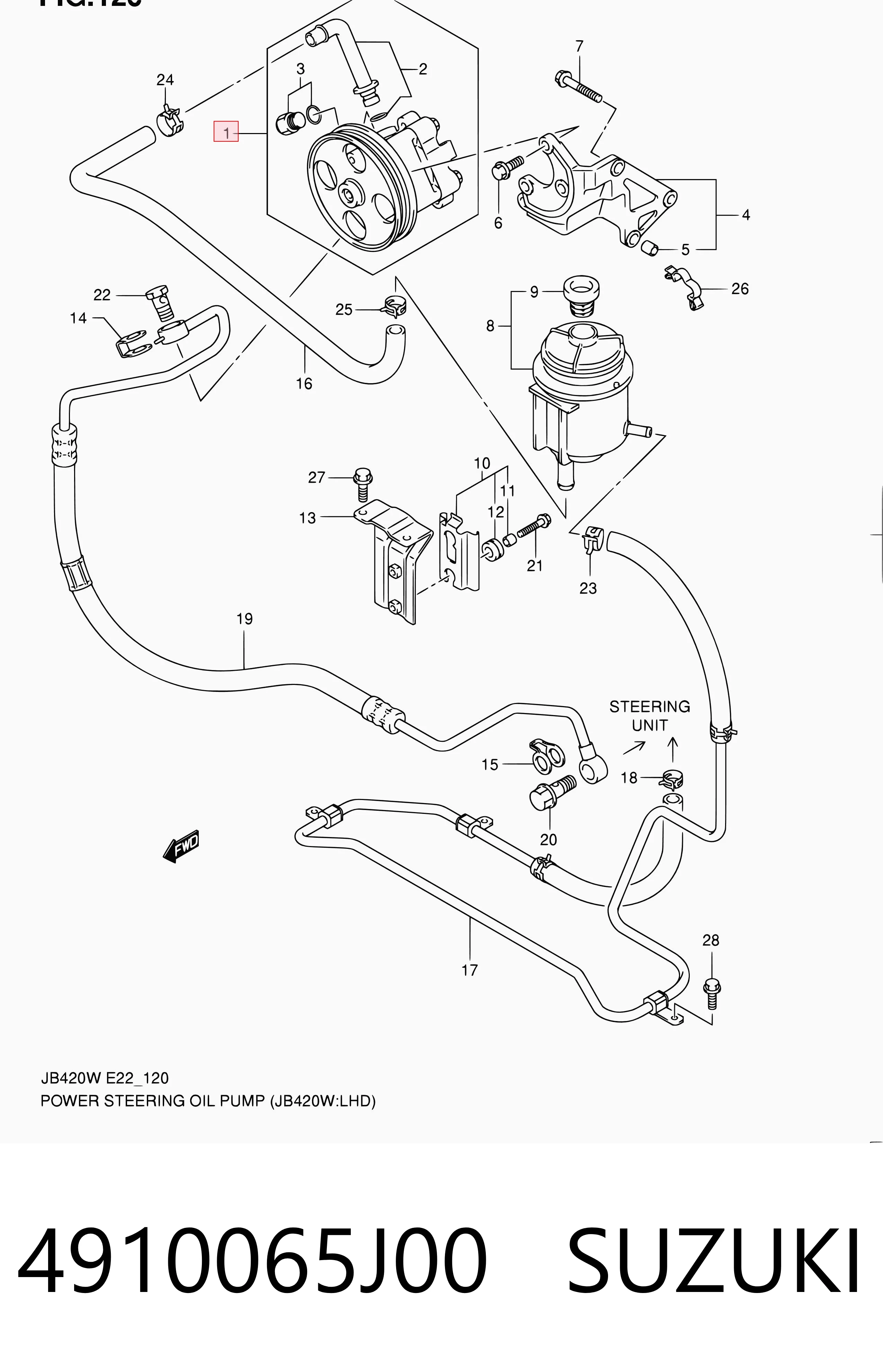 4910065J00 Suzuki Насос гідропідсилювача