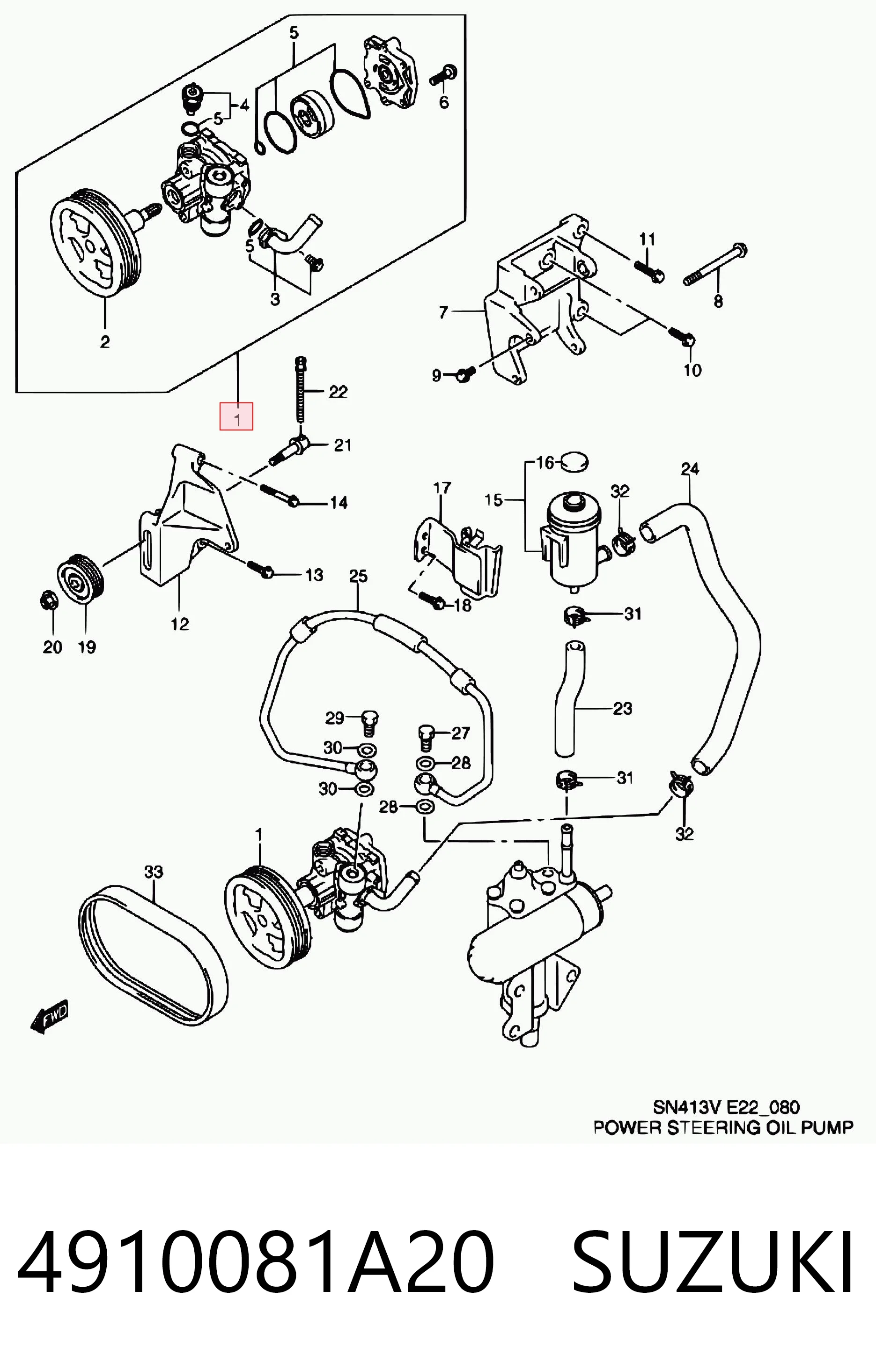 4910081A20 Suzuki Насос гідропідсилювача