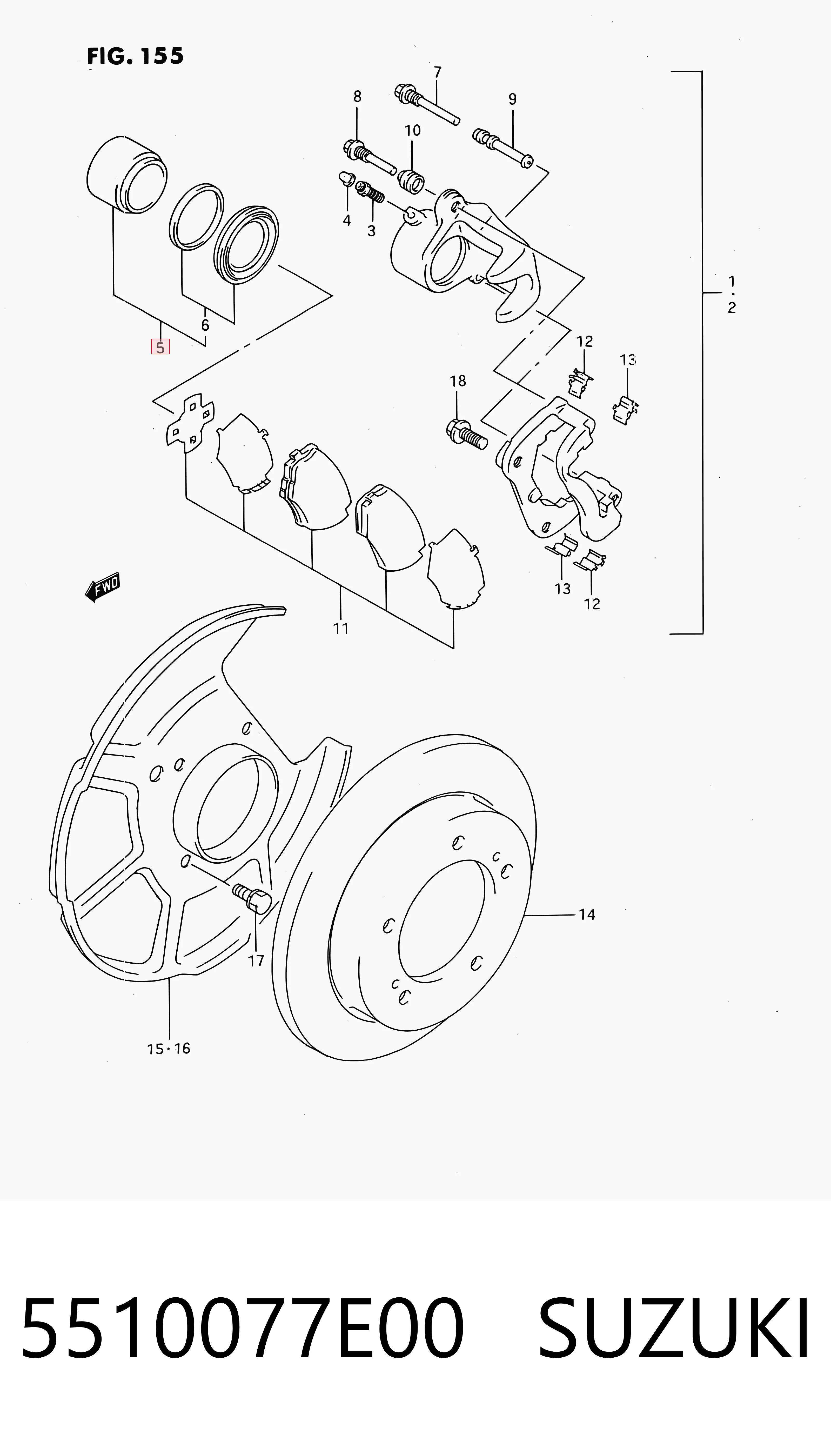 Поршень супорту гальмівного, переднього Quick Brake 185114