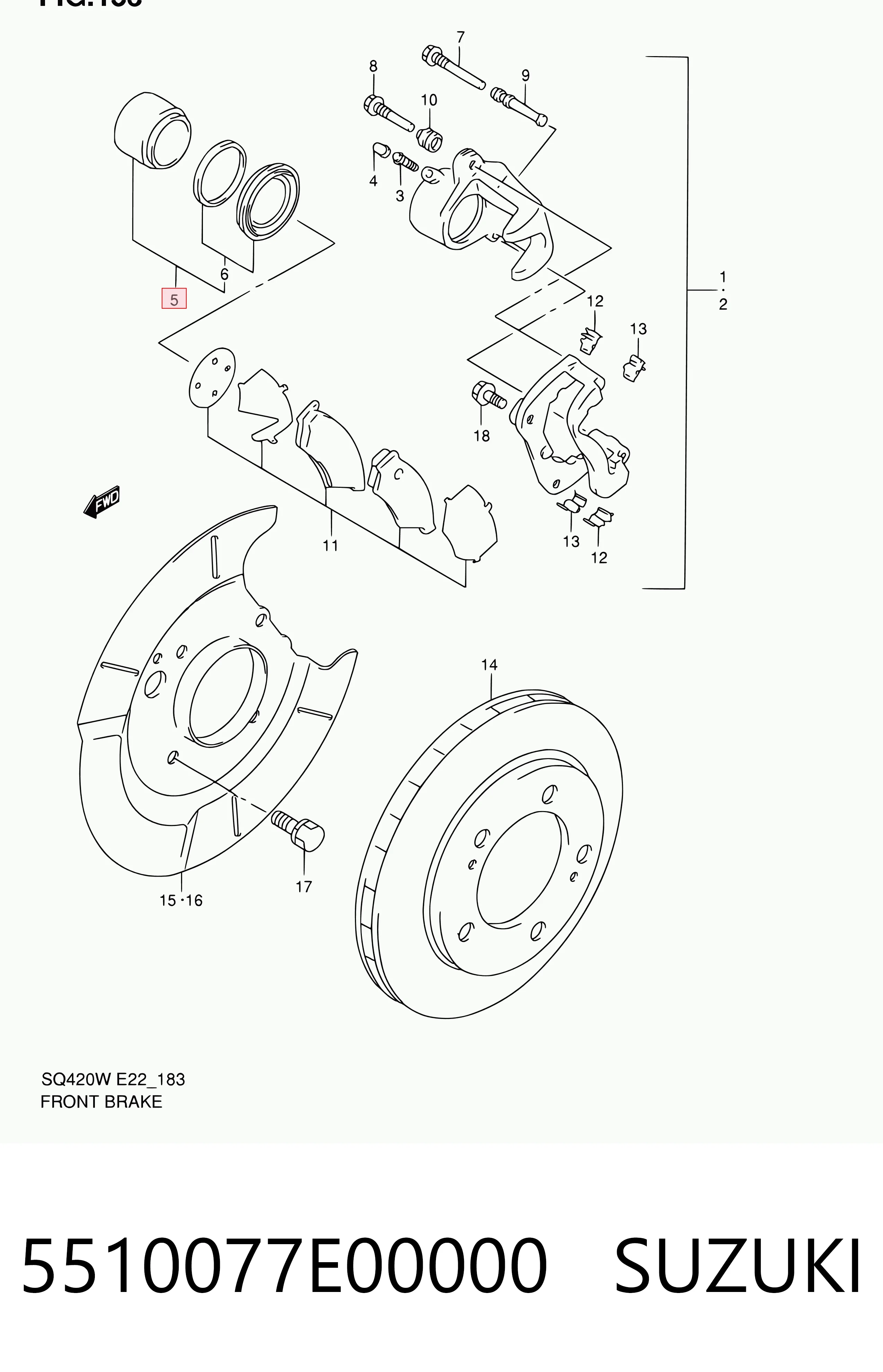 Поршень супорту гальмівного, переднього 185114 Quick Brake