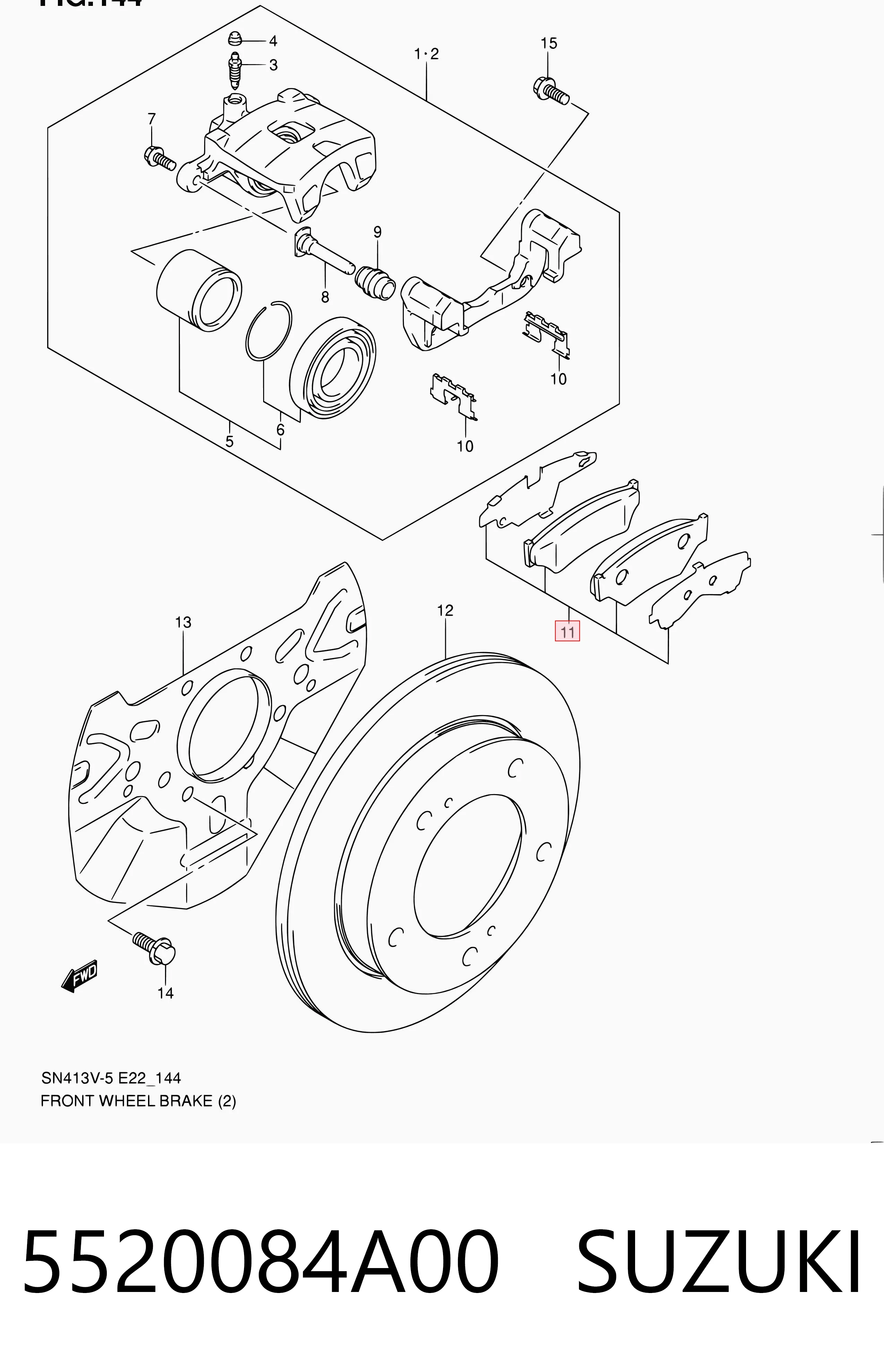 5520084A00 Suzuki Передні гальмівні колодки