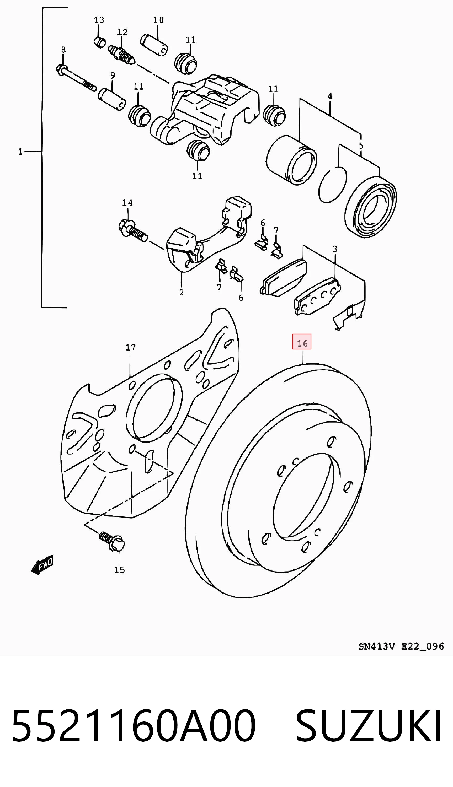 5521160A00 Suzuki Гальмо дискове переднє