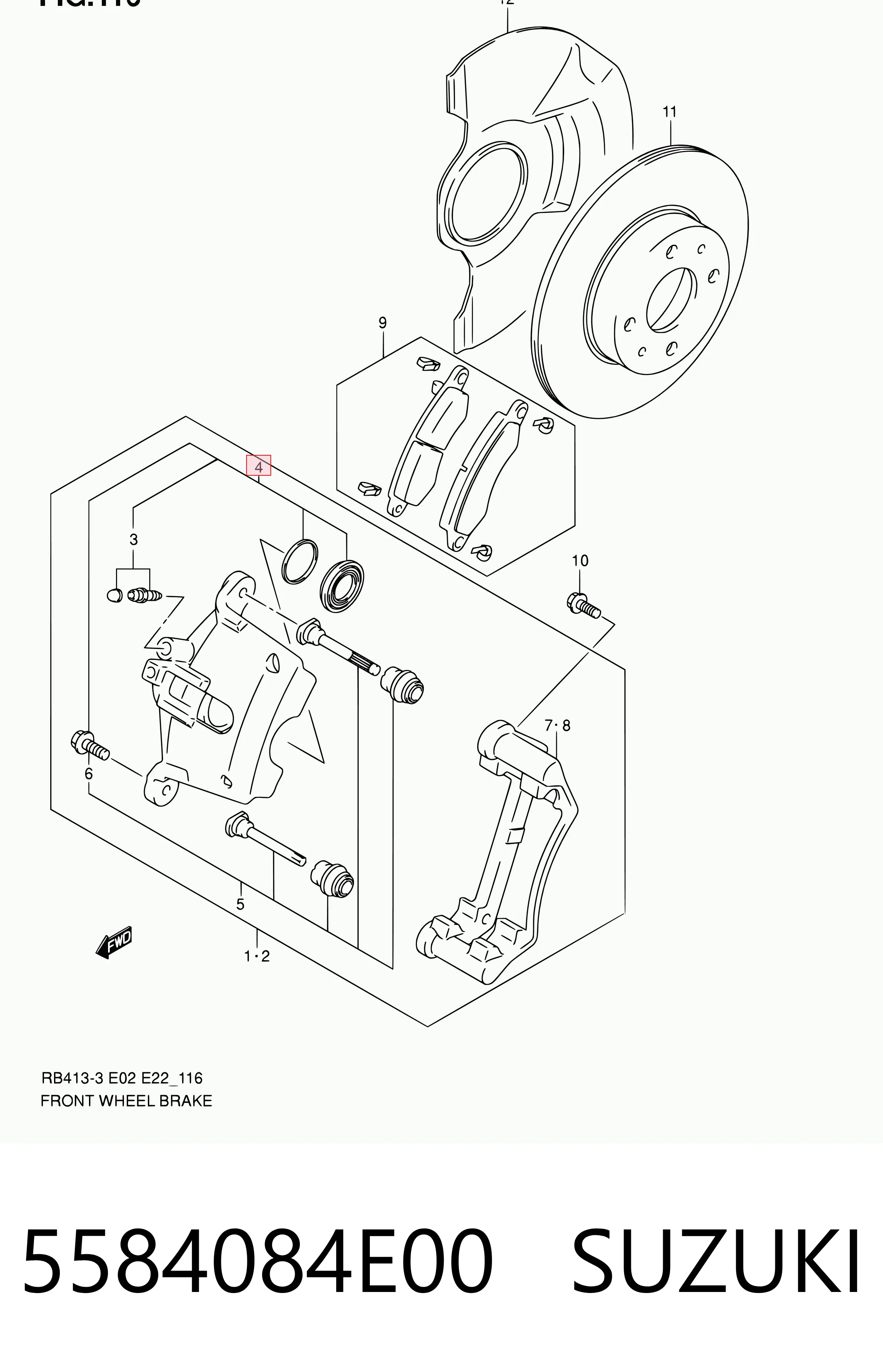 Купити 5584084E00 Subaru Ремкомплект переднього супорту