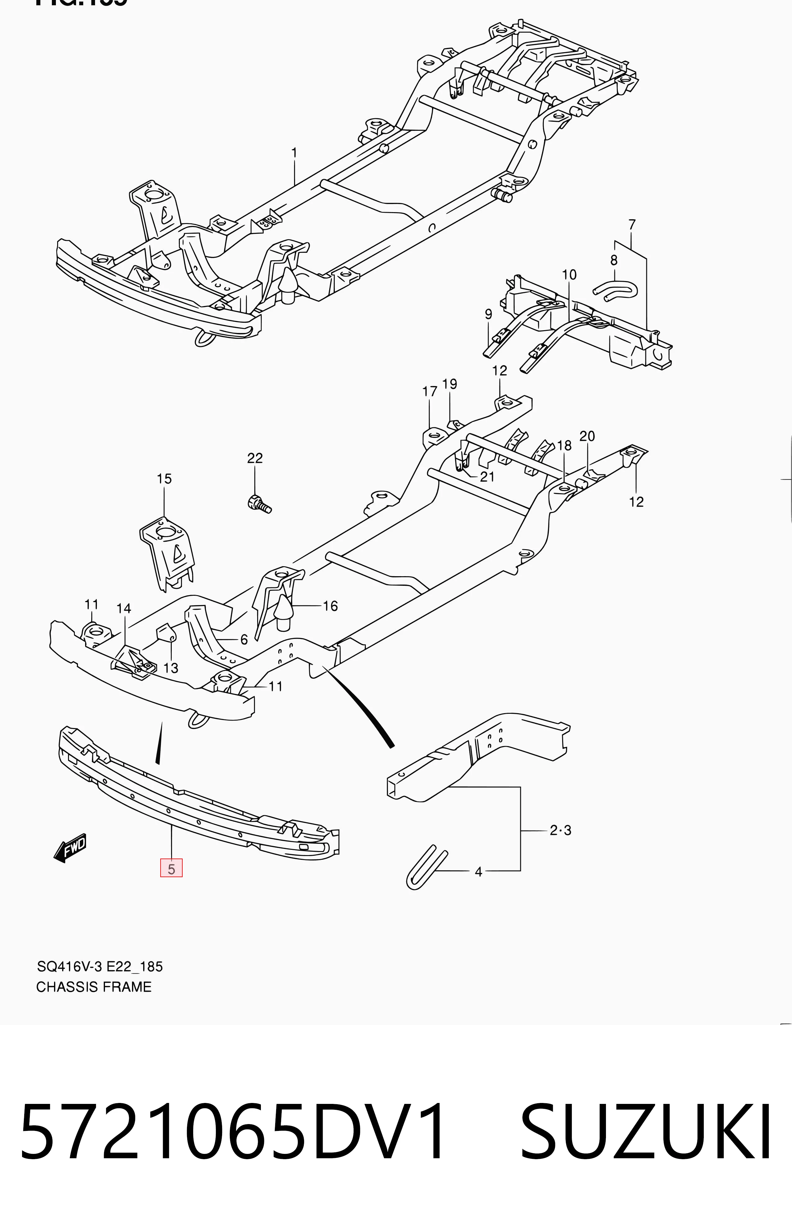5721065DV1 Suzuki Балка бампера переднього