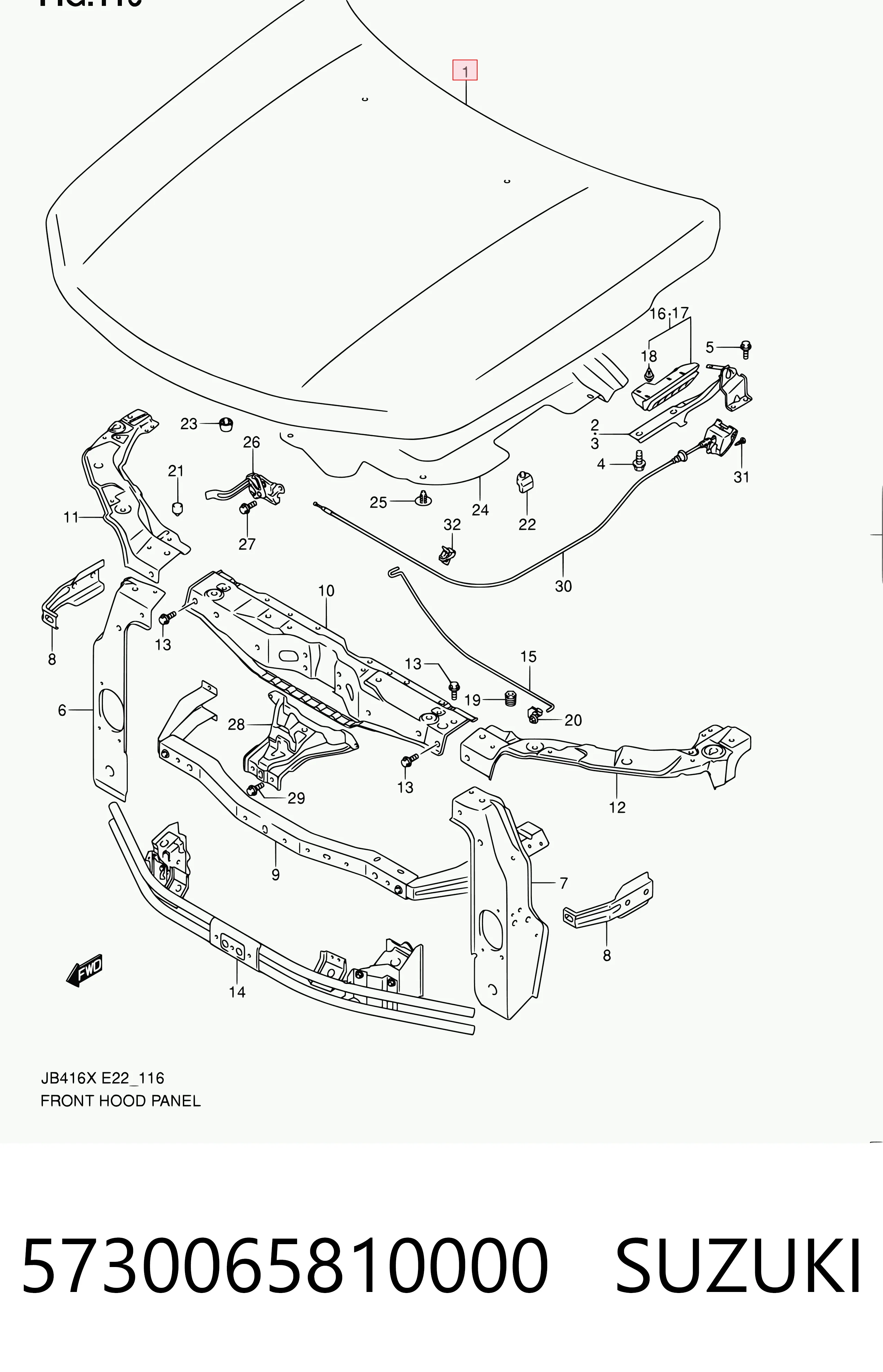 Капот Polcar 742603UB ціна, від 62.57 USD