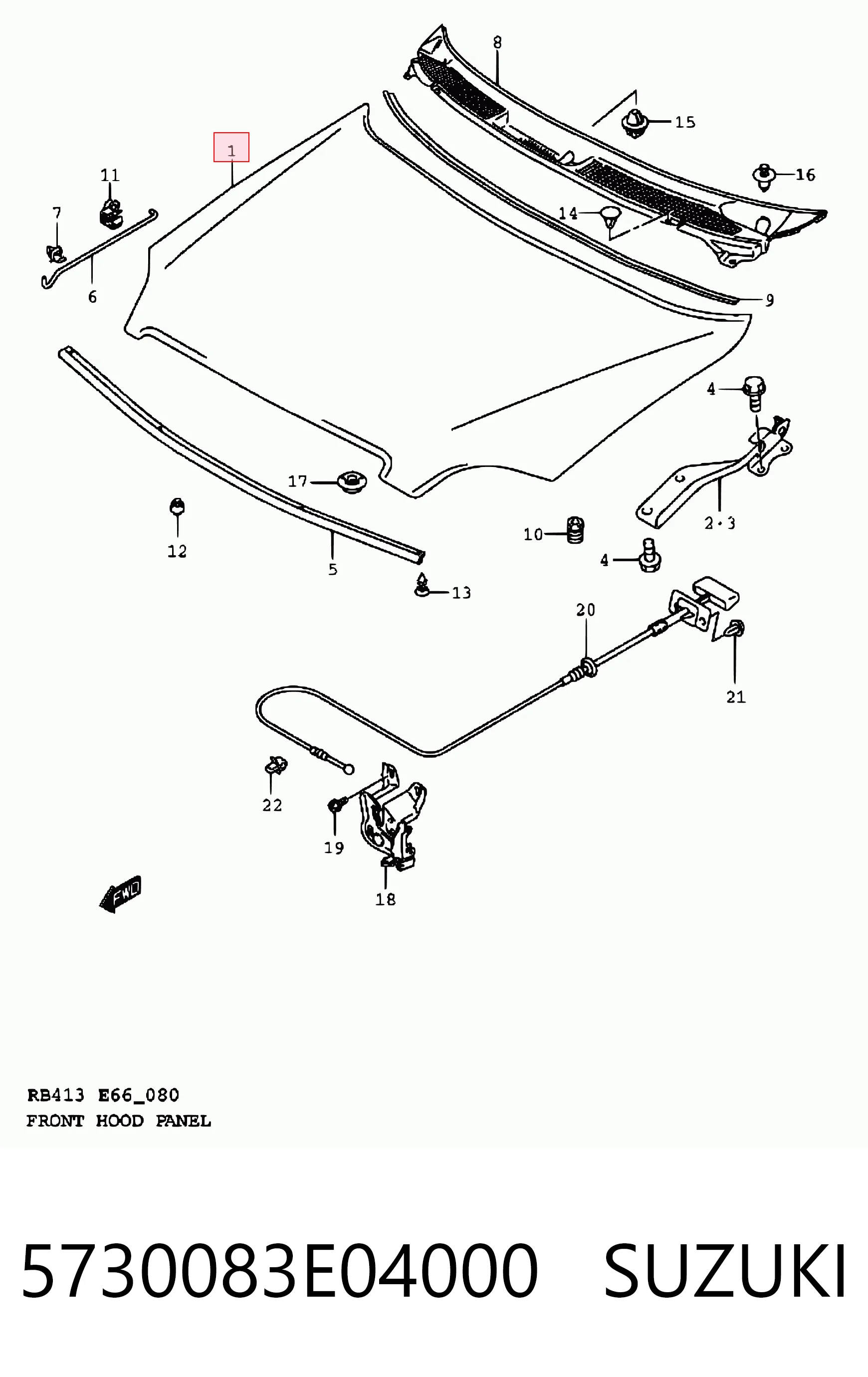 Капот на Opel Agila A H00