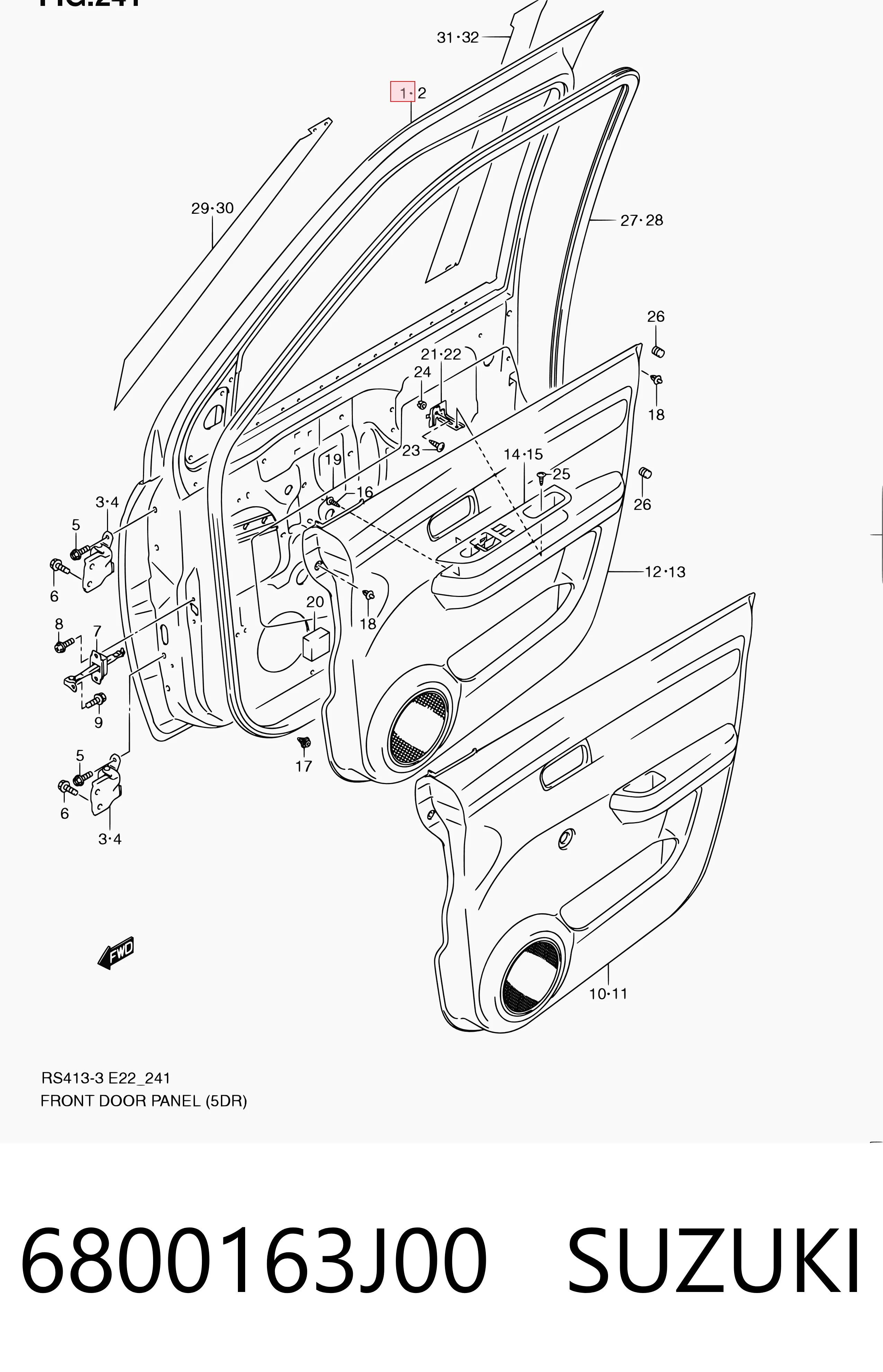 Пасажирські передні двері на Suzuki Swift III RS