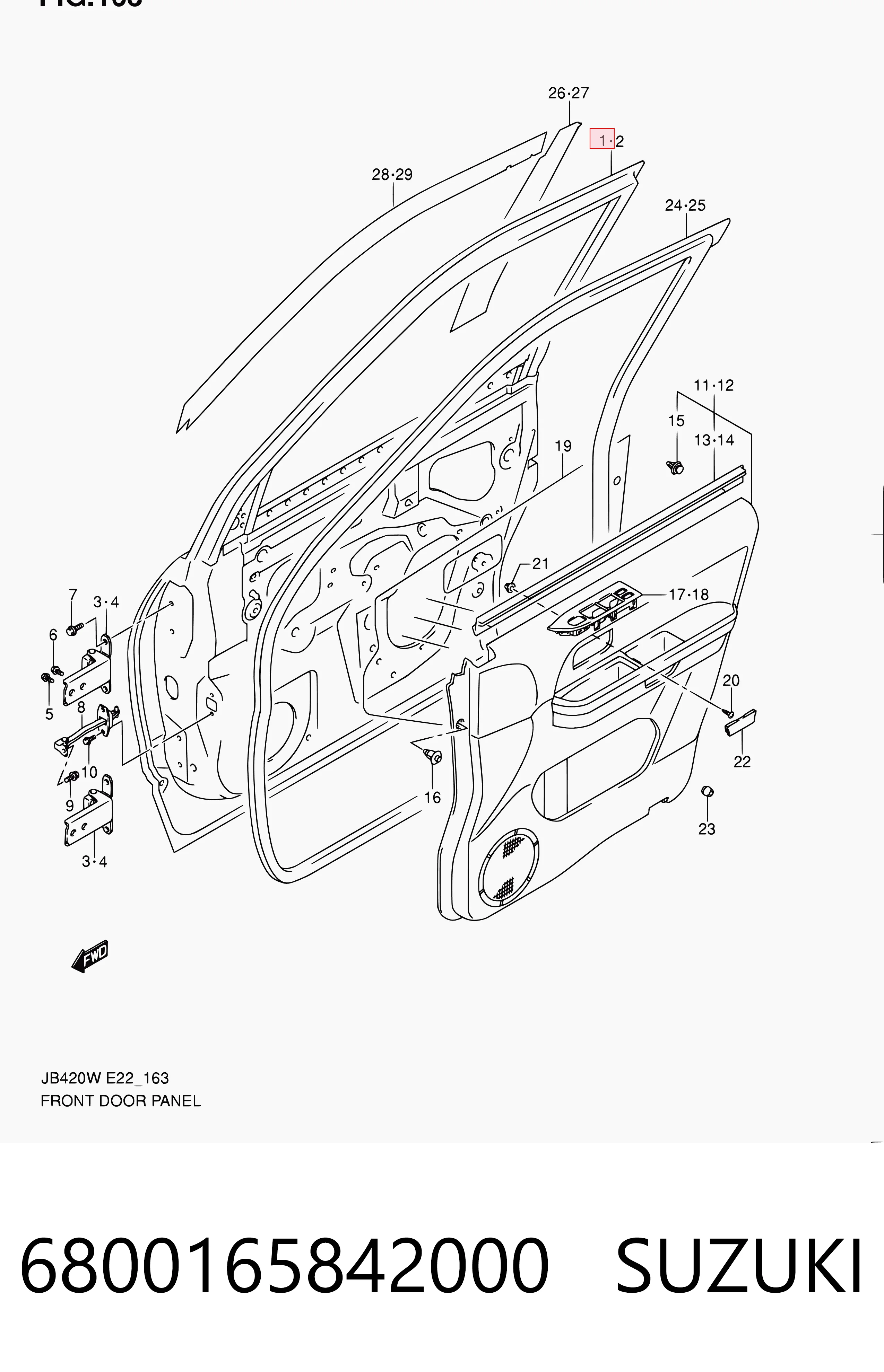 Пасажирські передні двері на Suzuki Grand Vitara  JB