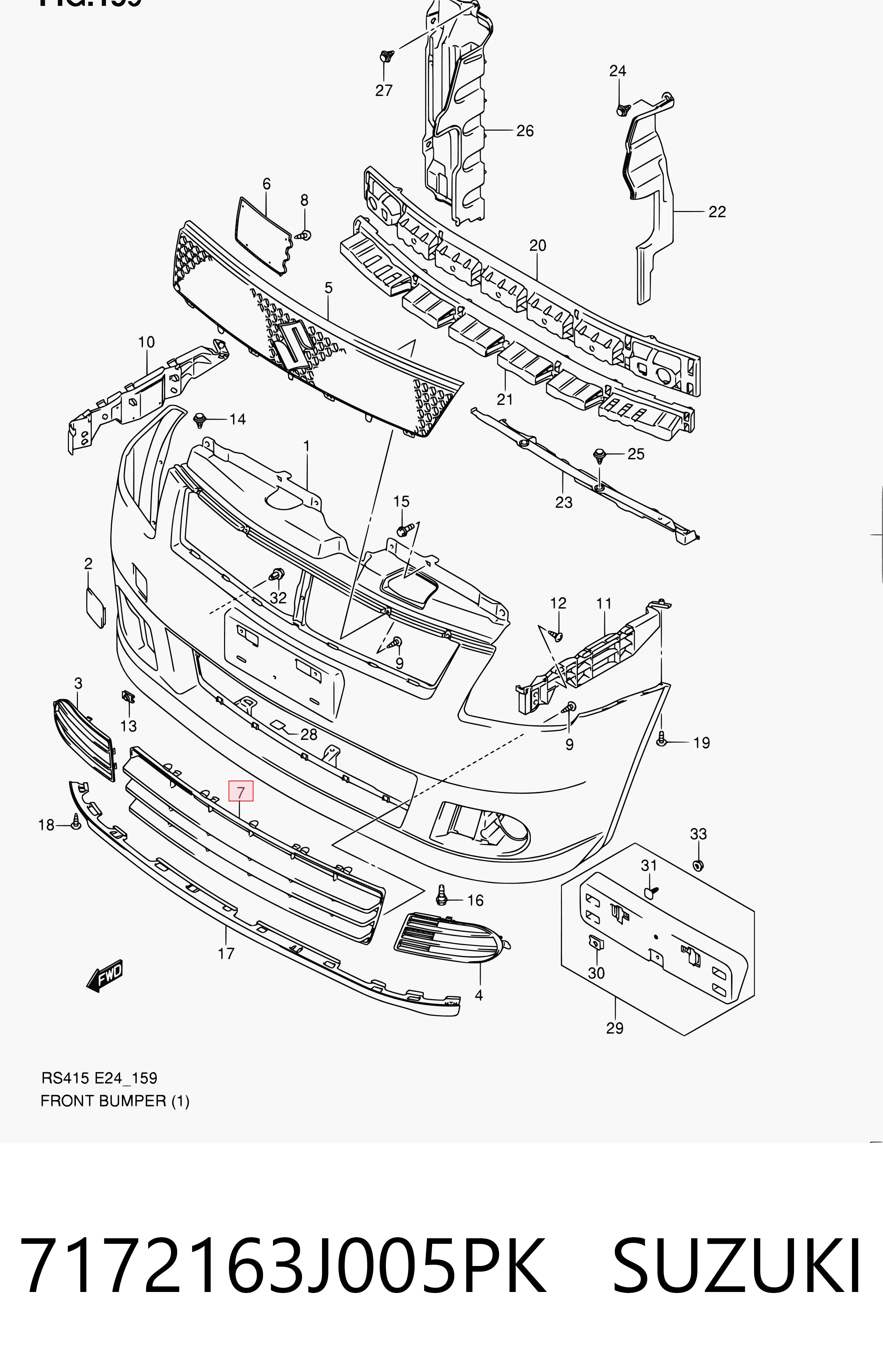 Решітка переднього бампера, центральна Starline KH6812995 ціна, від 14.34 USD