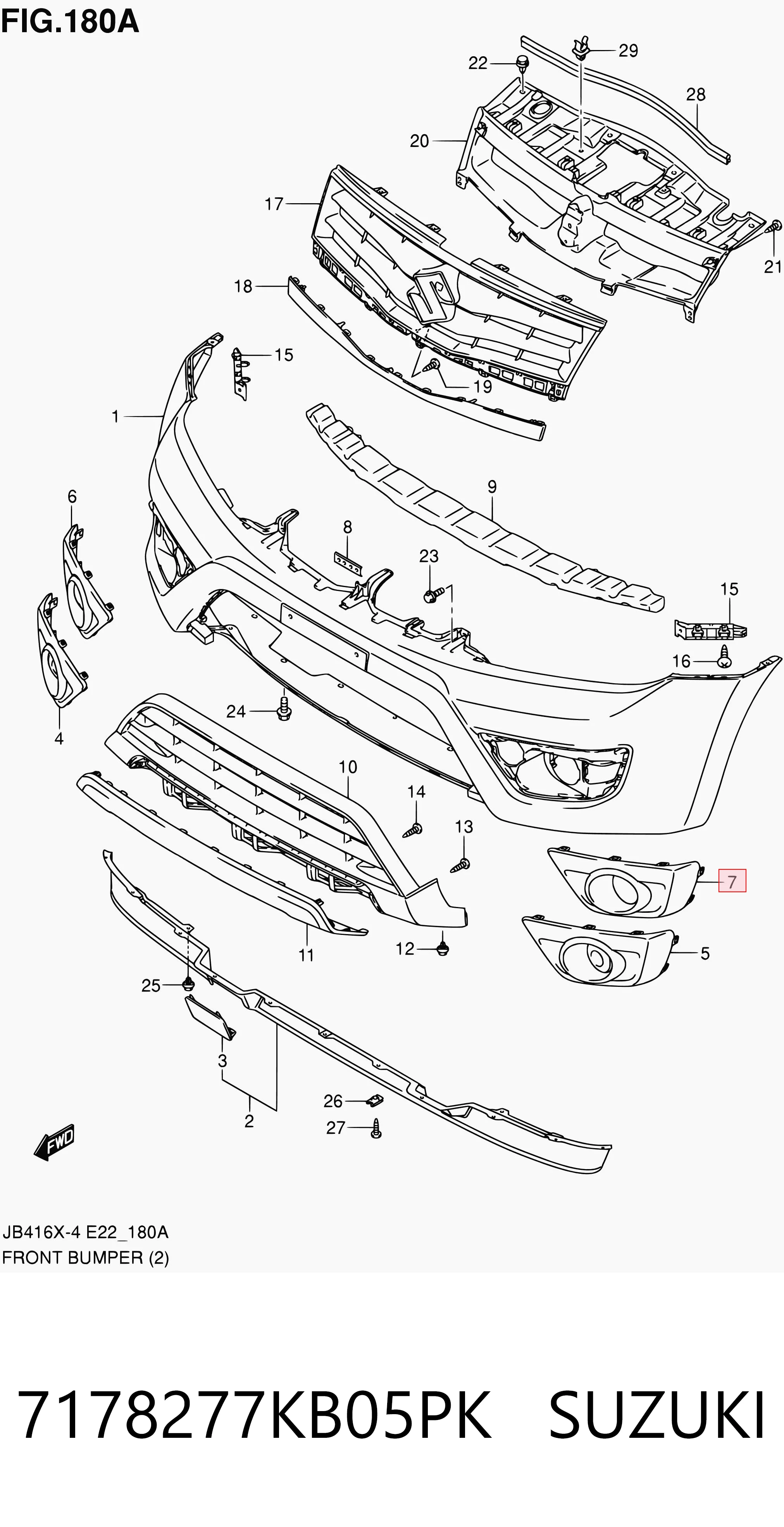 7178277KB05PK Suzuki Оправа туманки