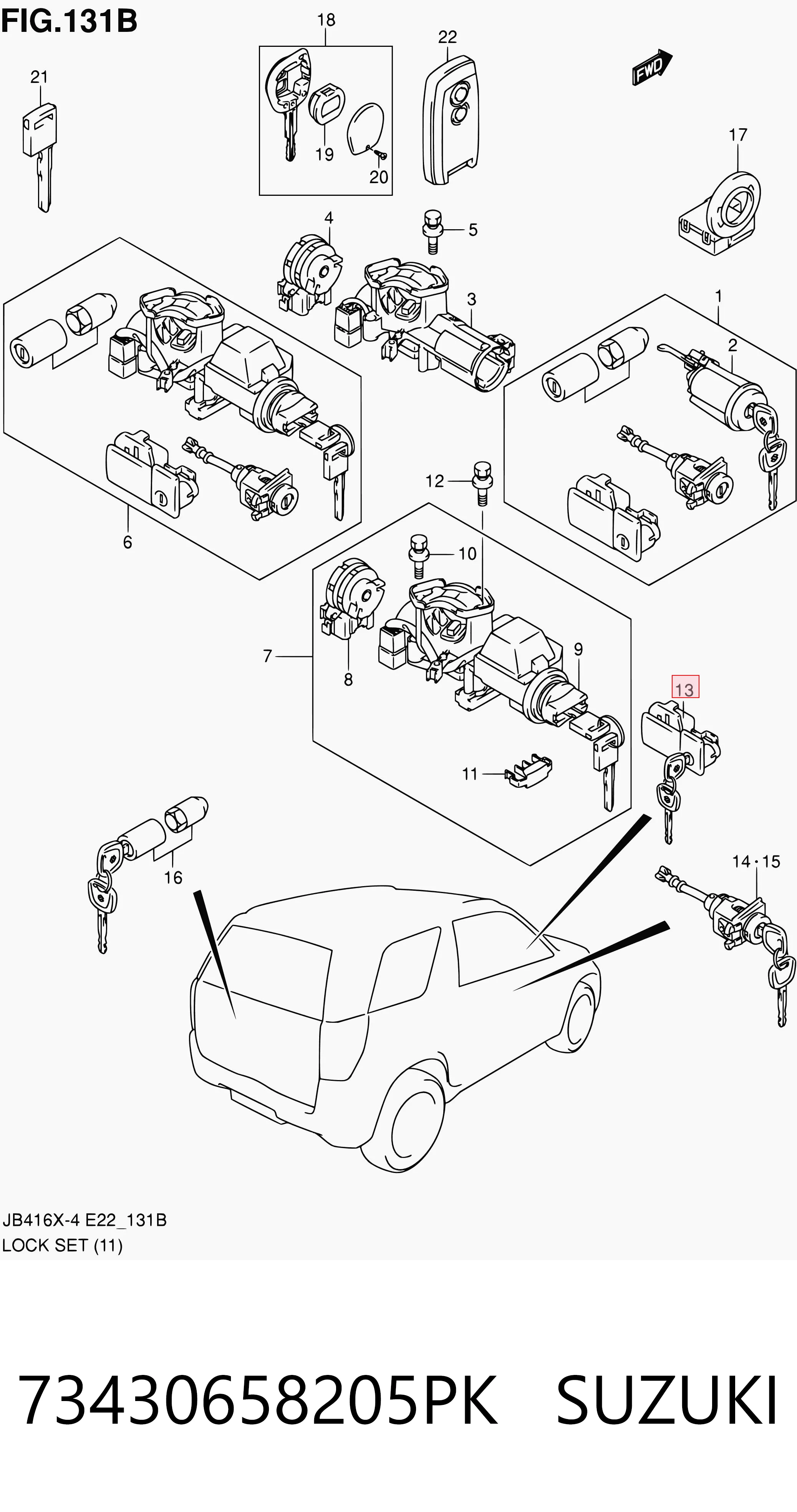 73430658205PK Suzuki Ручка ящика рукавички