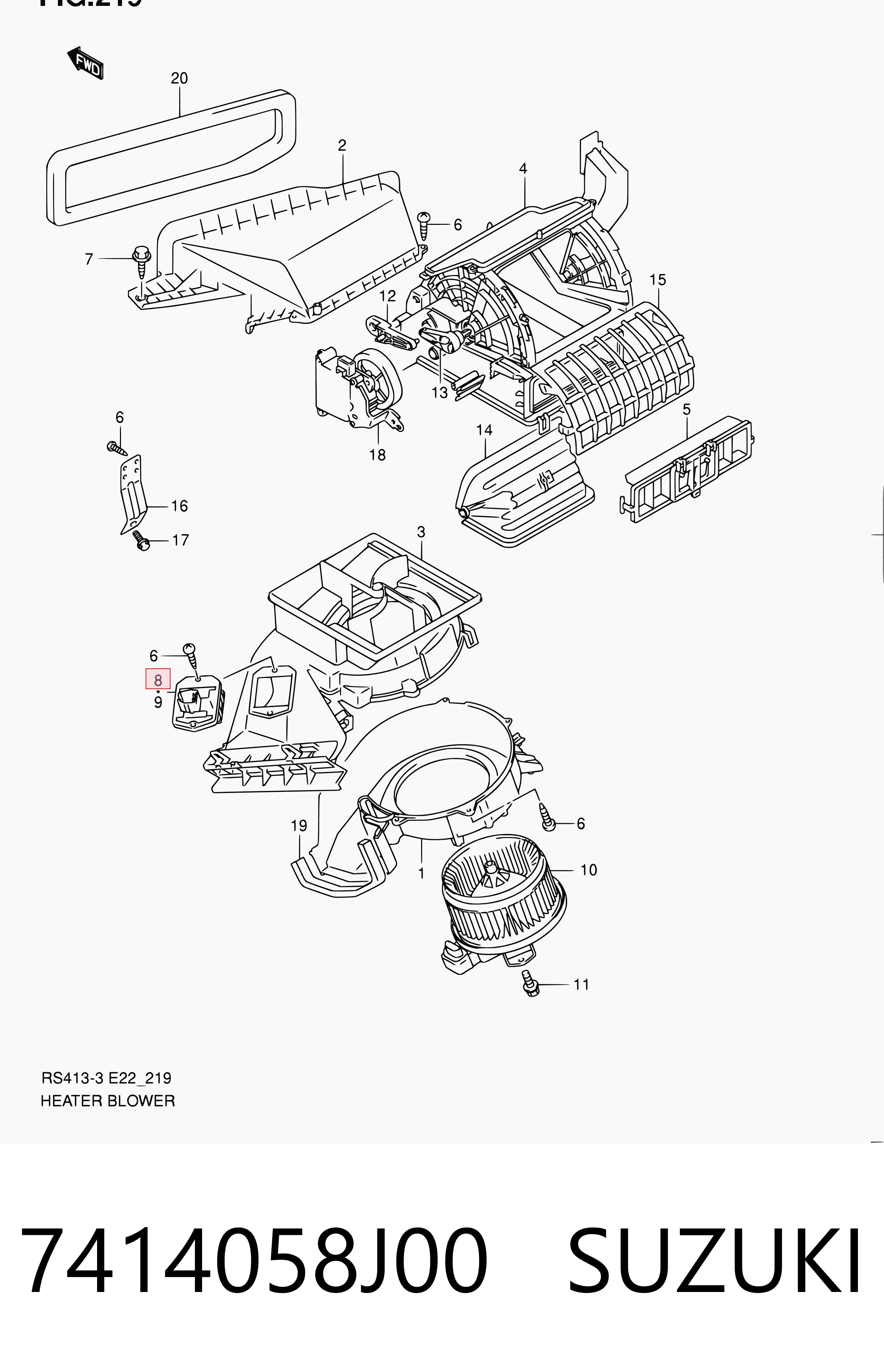 7414058J00 Suzuki Регулятор оборотів пічки