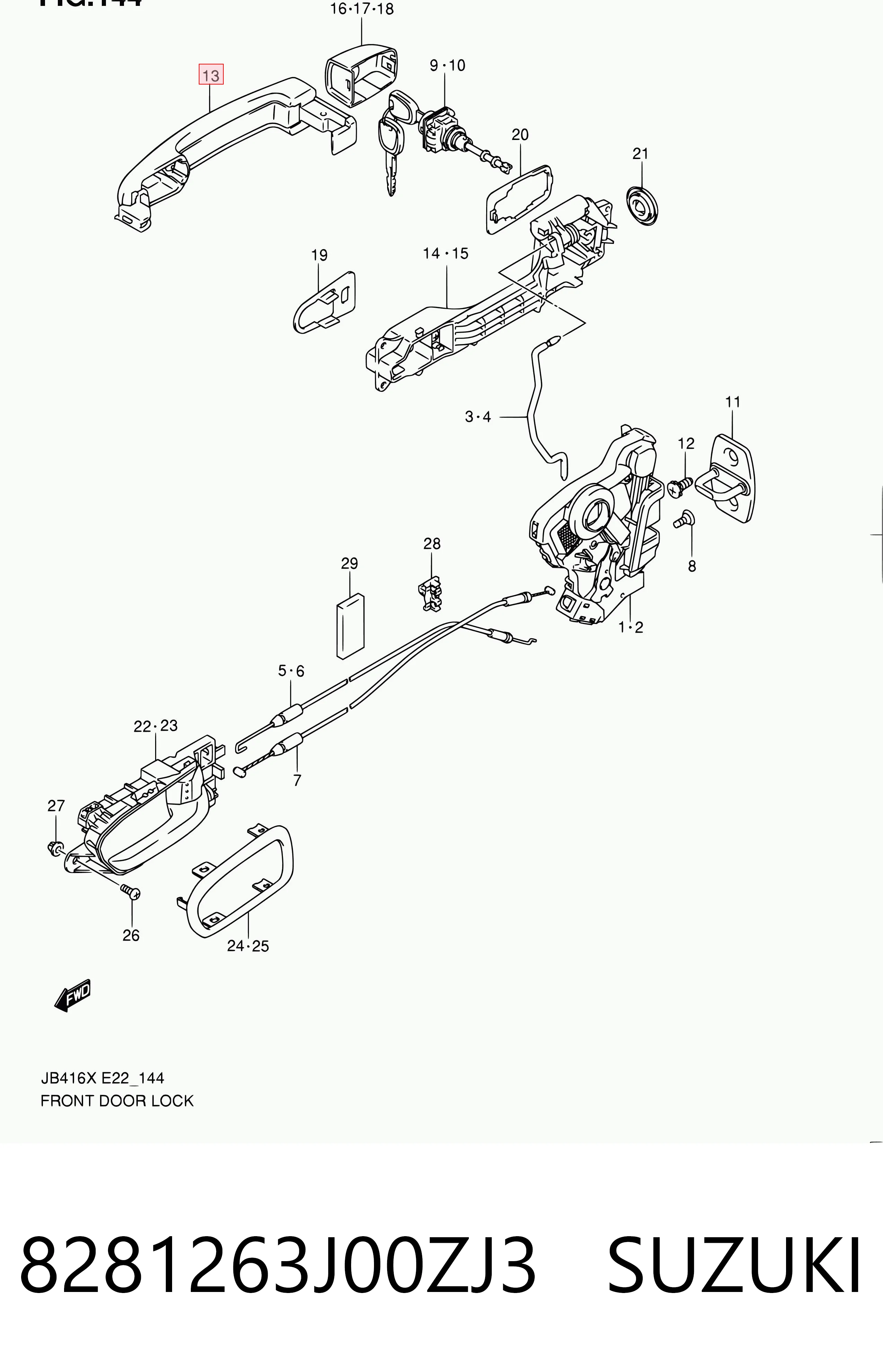 8281263J00ZJ3 Suzuki 