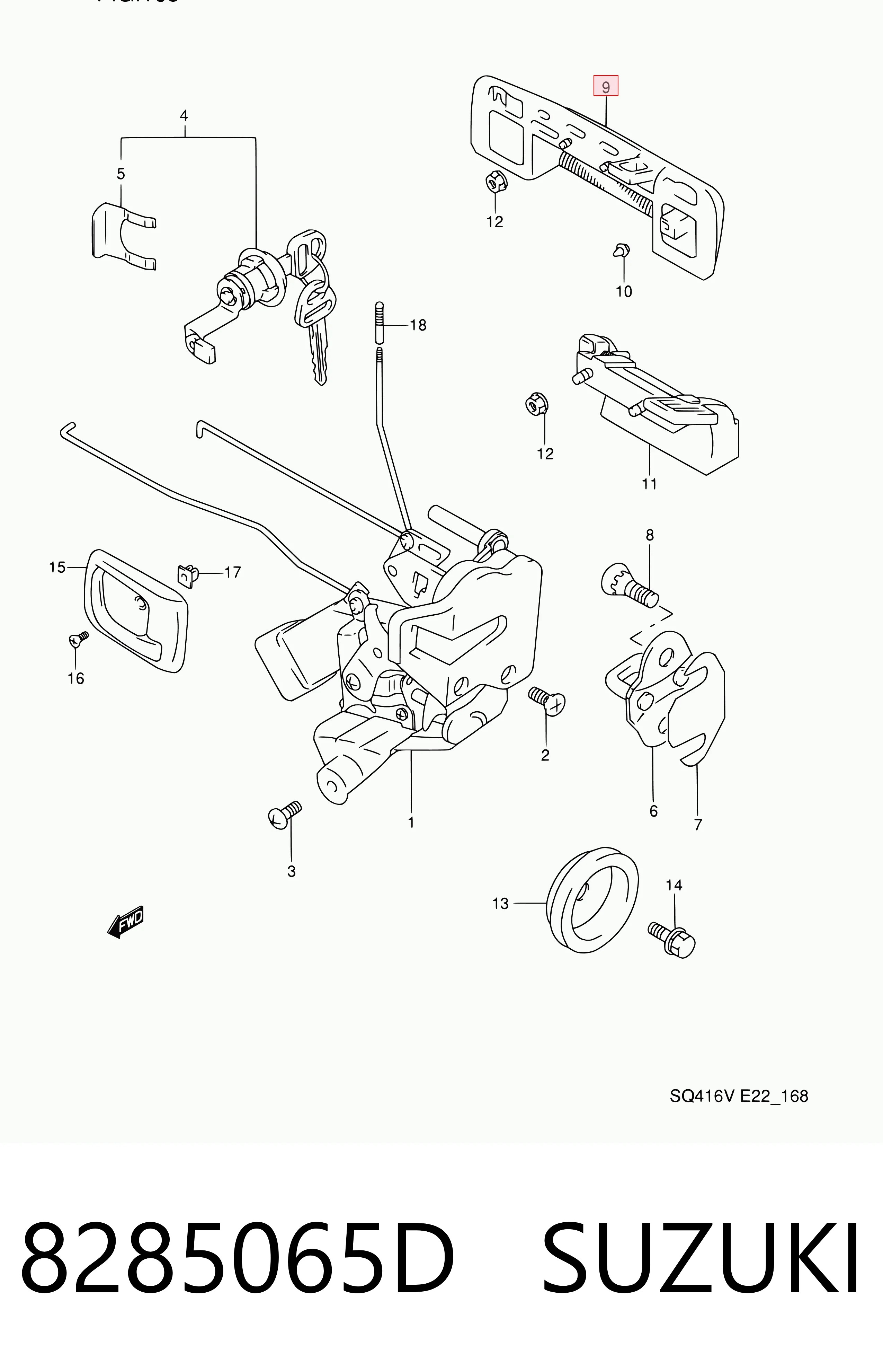 8285065D Suzuki Ручка багажника