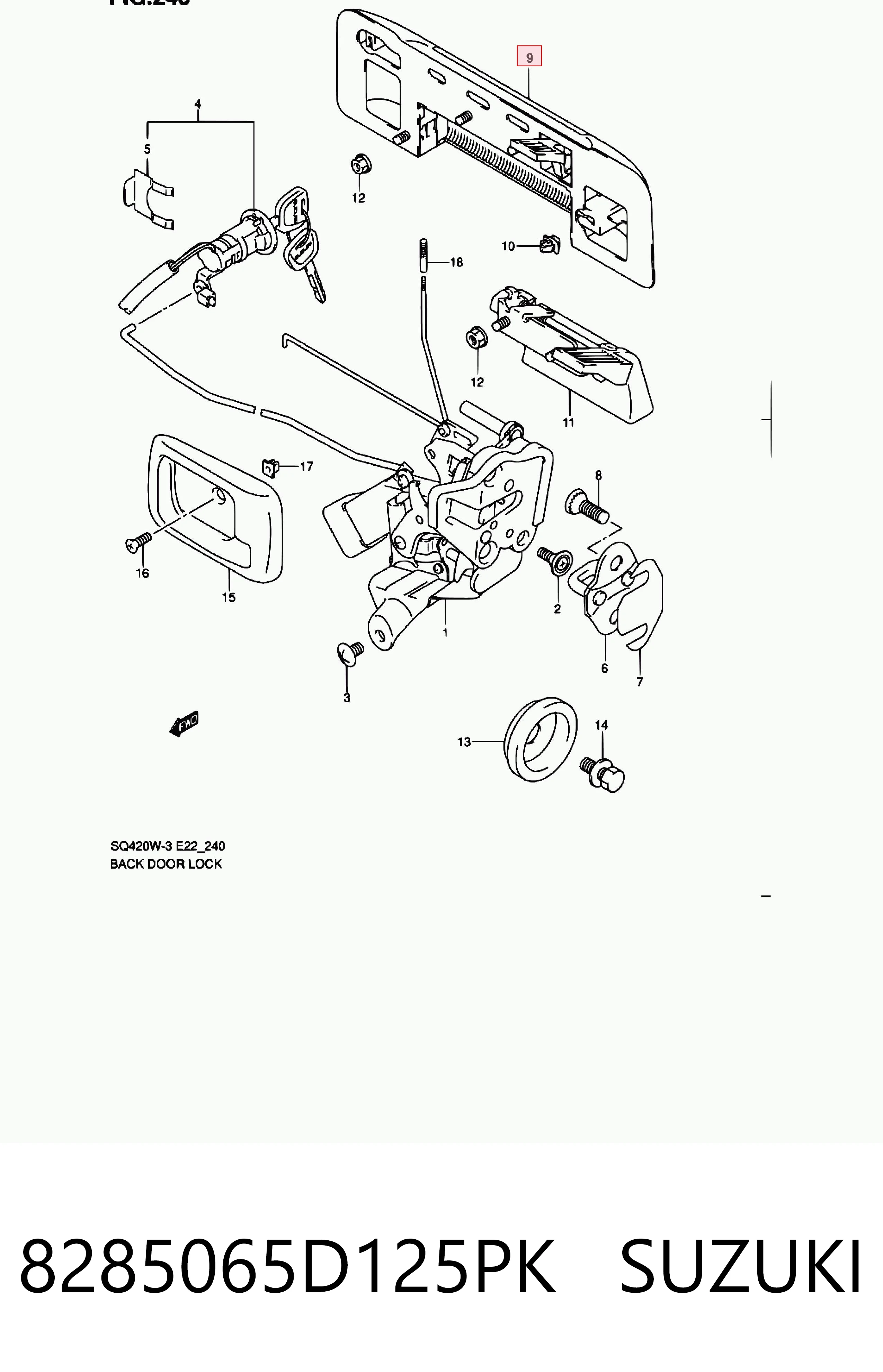 8285065D125PK Suzuki Ручка ляди, зовнішня