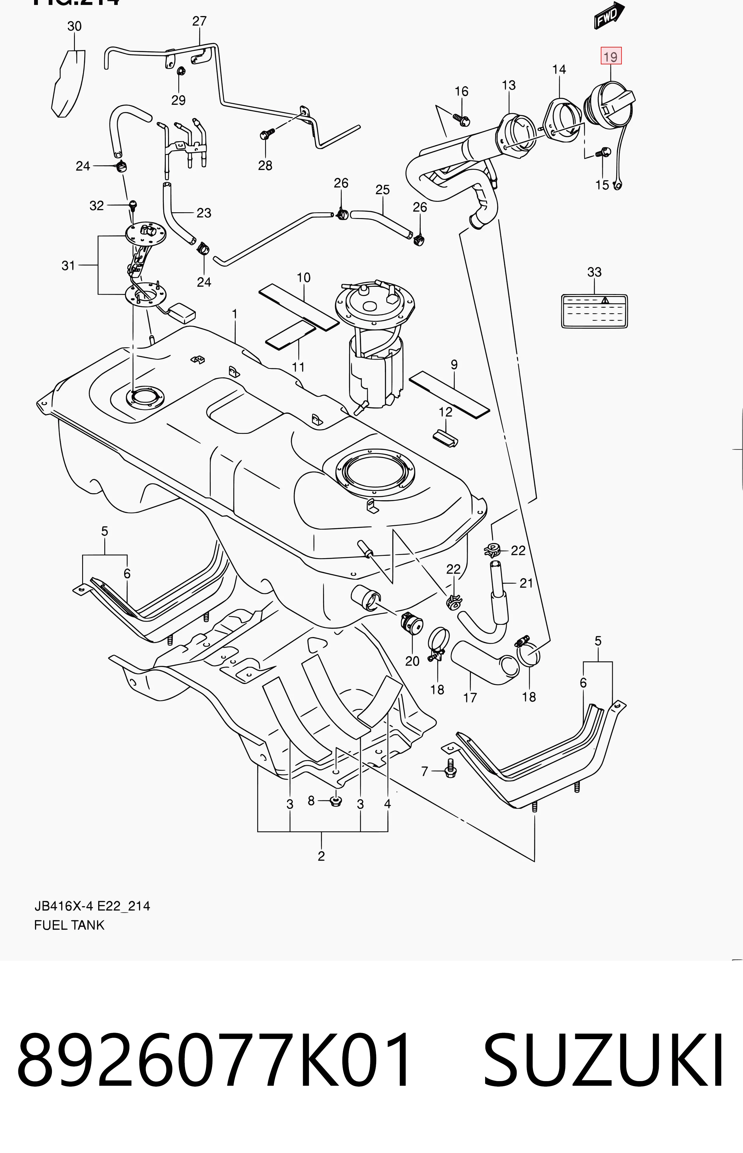 8926077K01 Suzuki Кришка / пробка бензобака