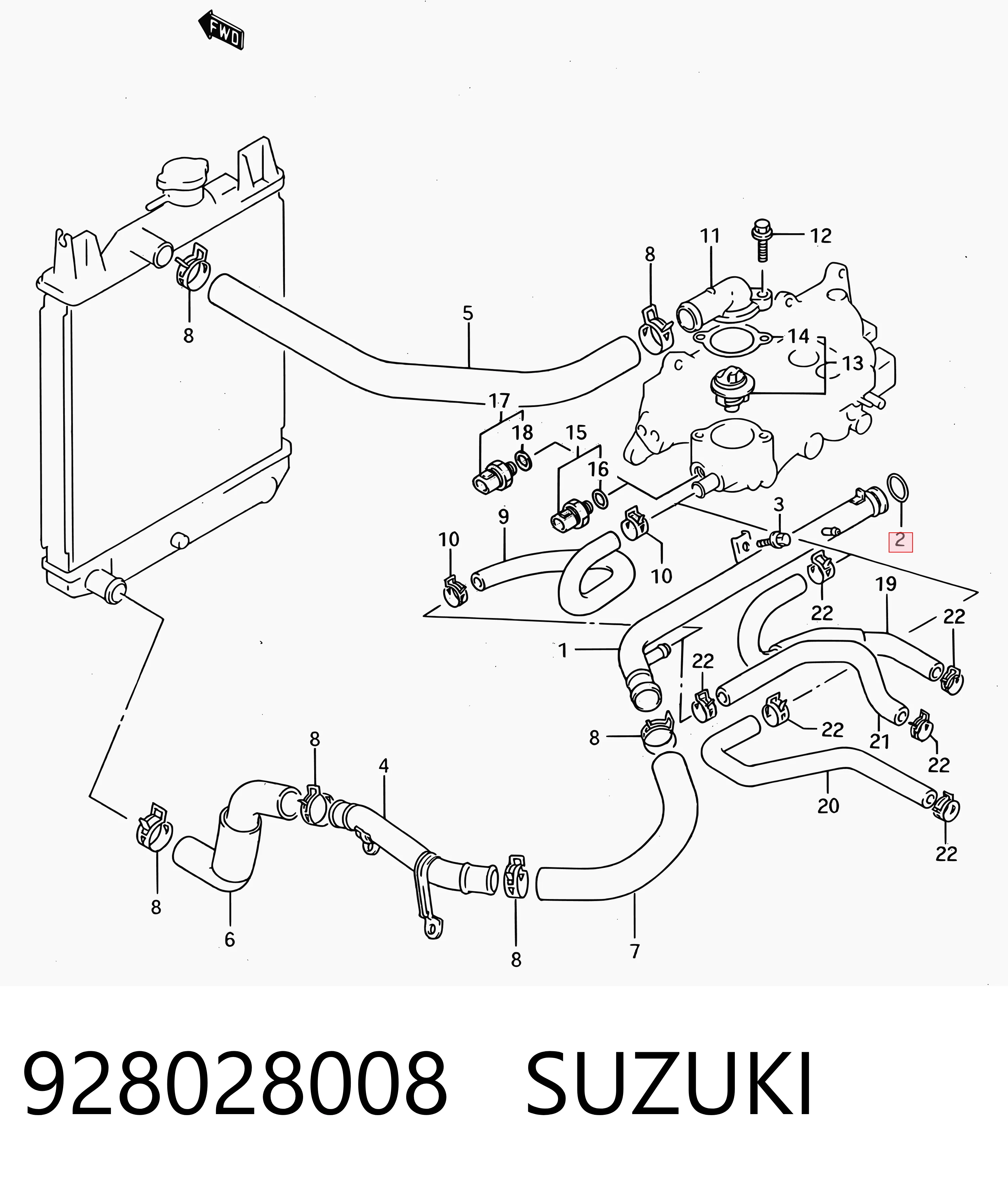 928028008 Suzuki Ущільнююче кільце системи охолодження