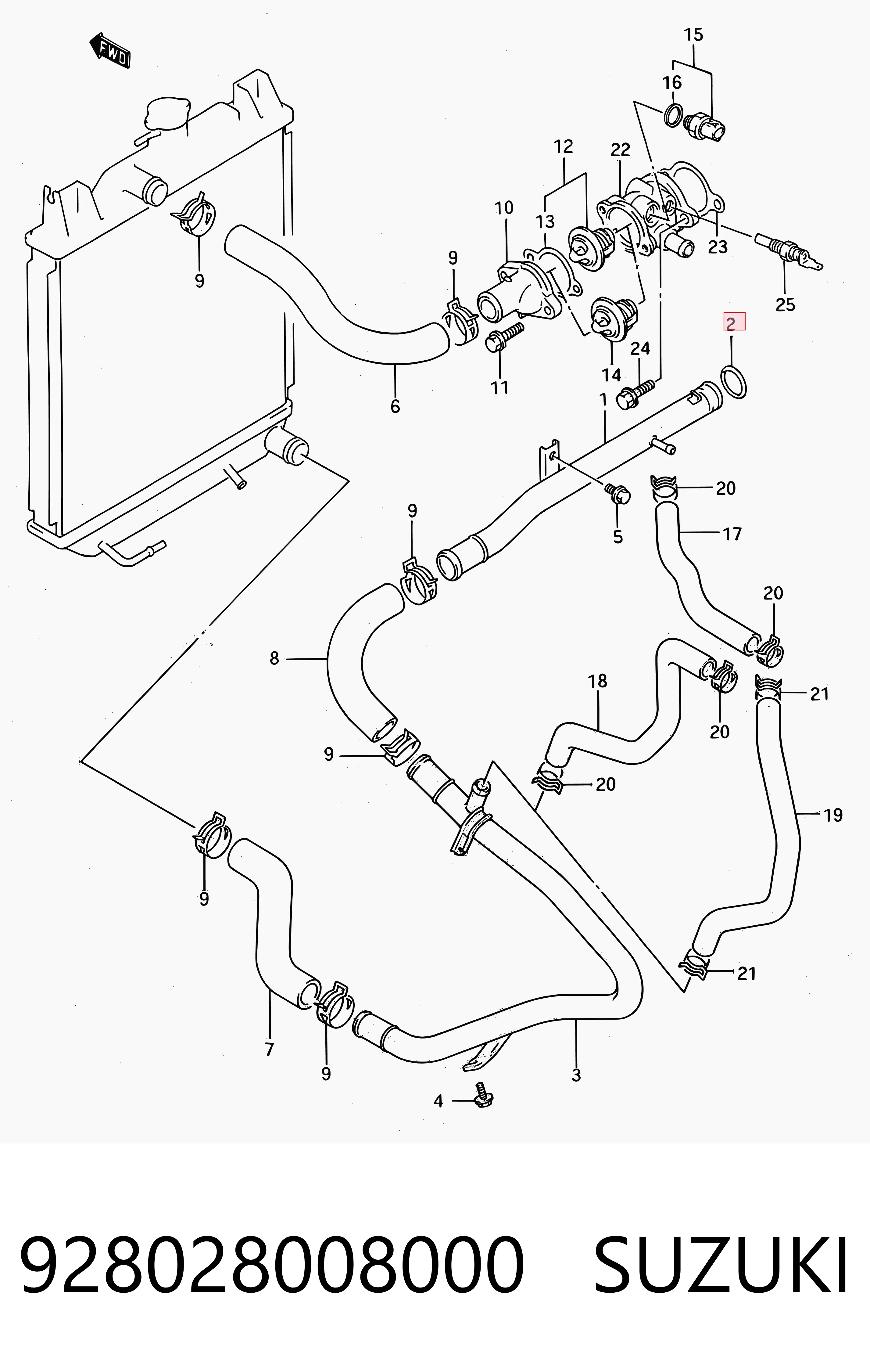 Ущільнююче кільце системи охолодження G33292 Mahle Original