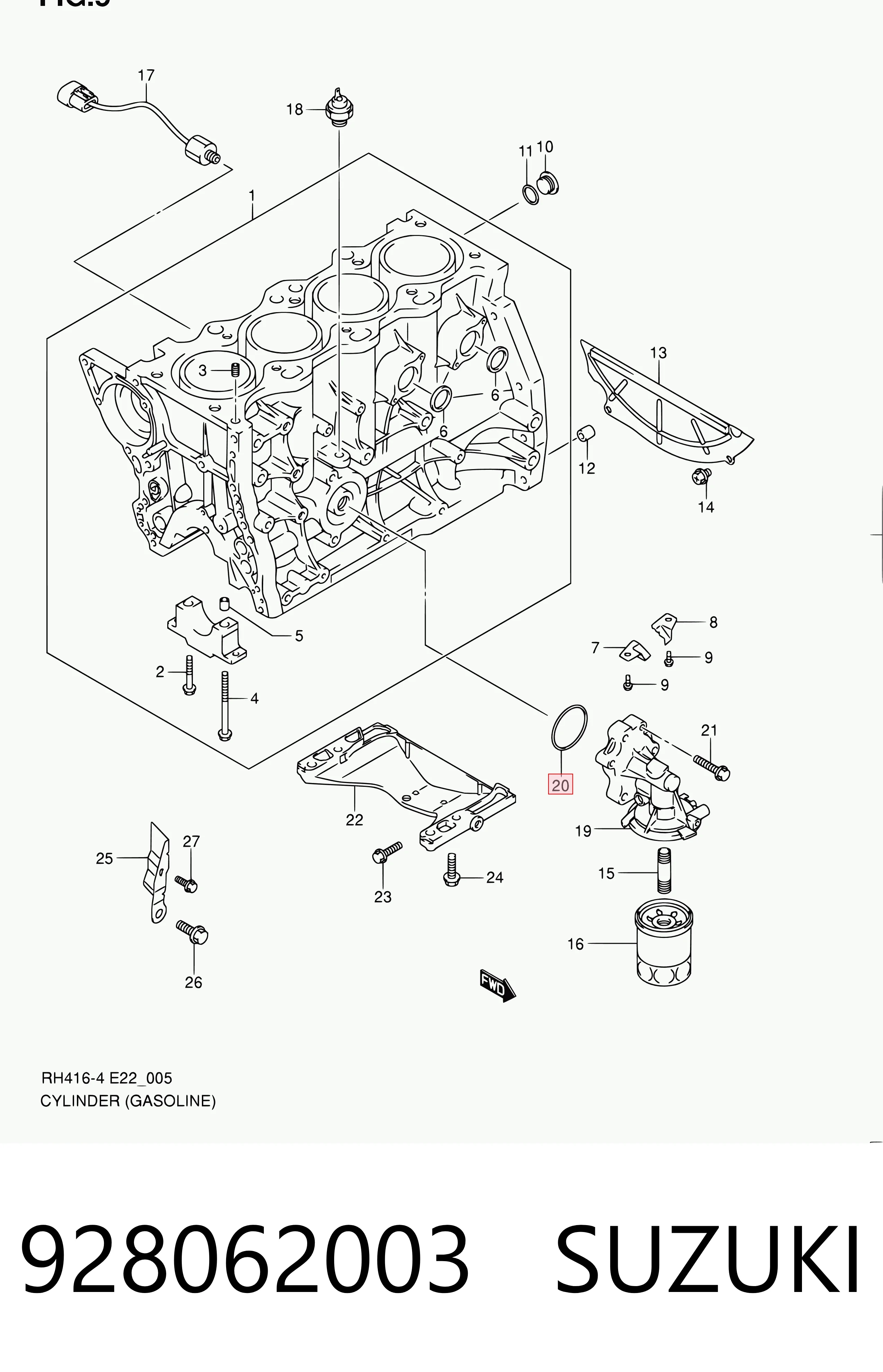 928062003 Suzuki Прокладка кронштейна маслянного фільтра