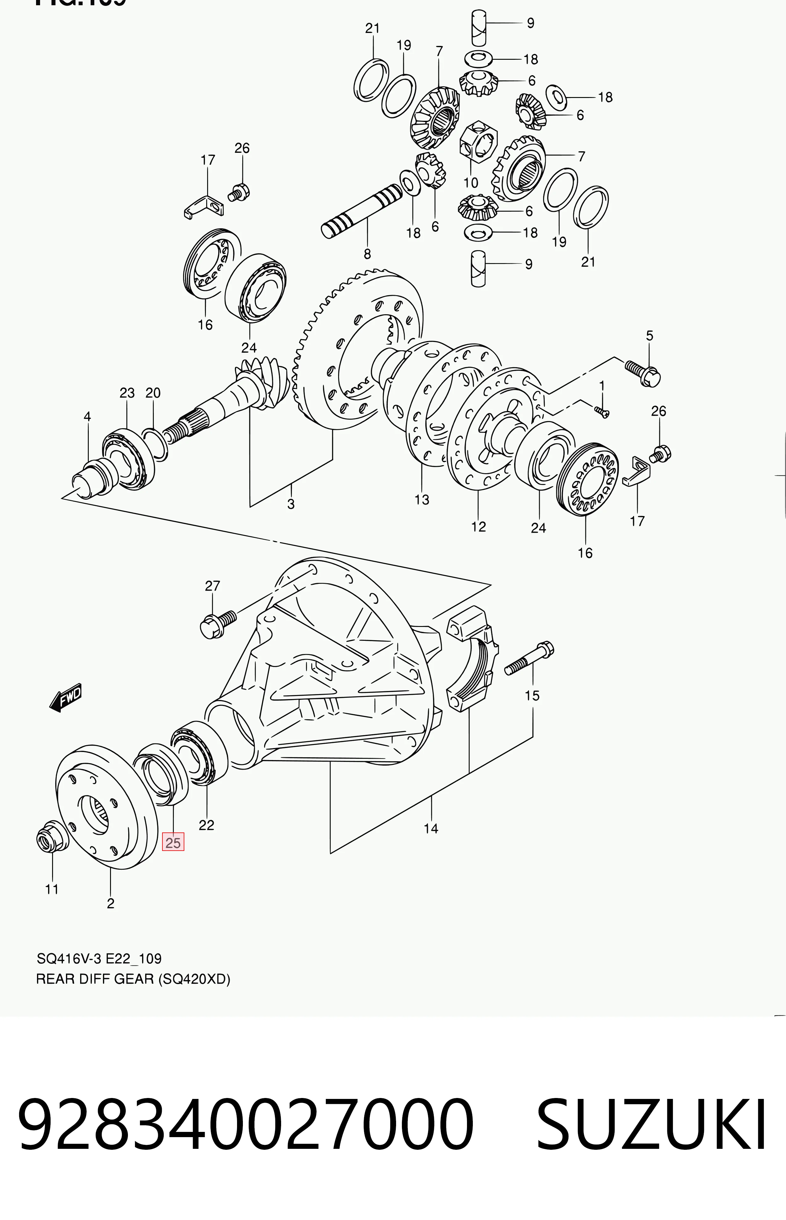 928340027000 Suzuki Сальник хвостовика редуктора заднього моста