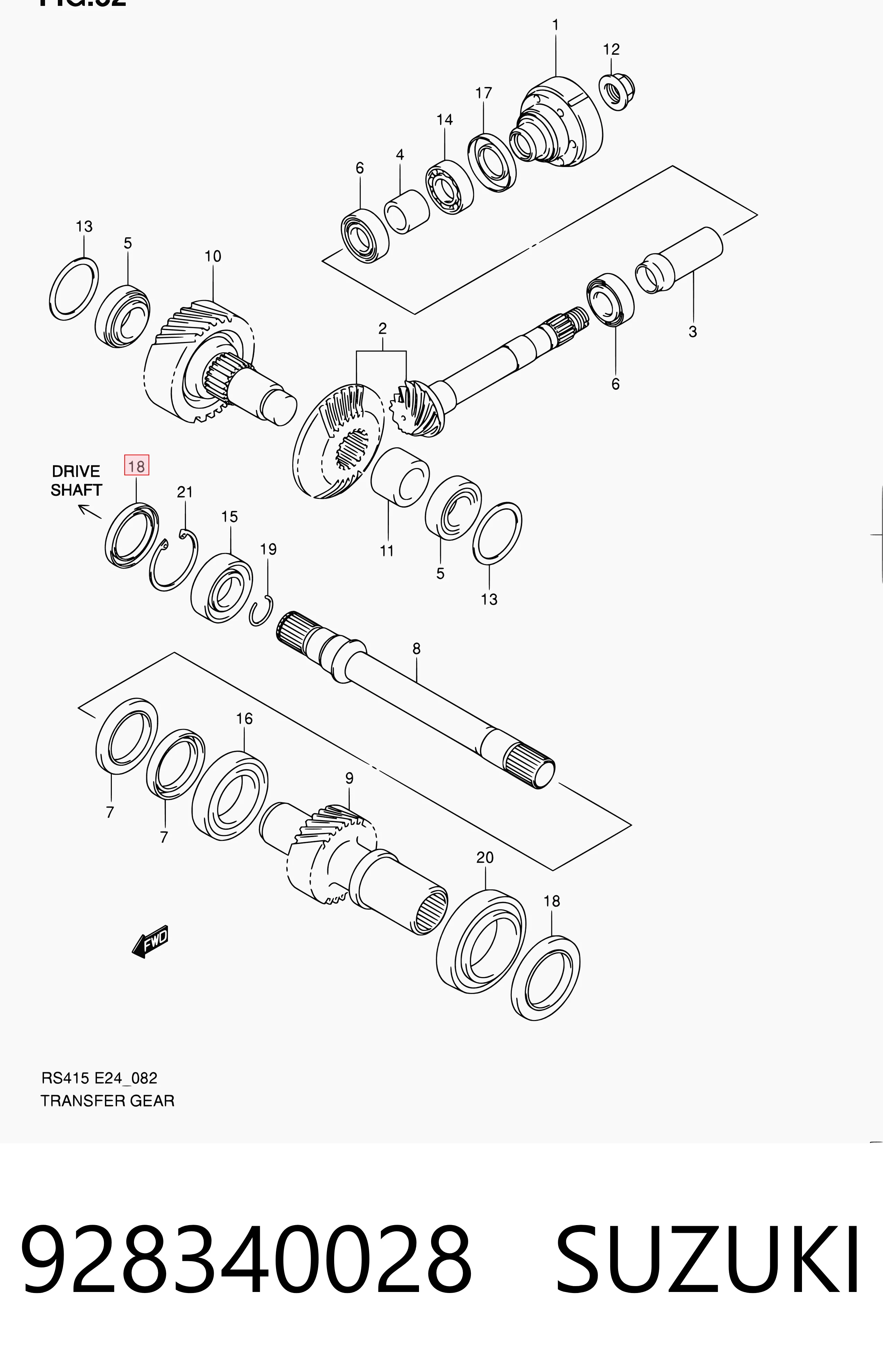 928340028 Suzuki Сальник редуктора переднього моста