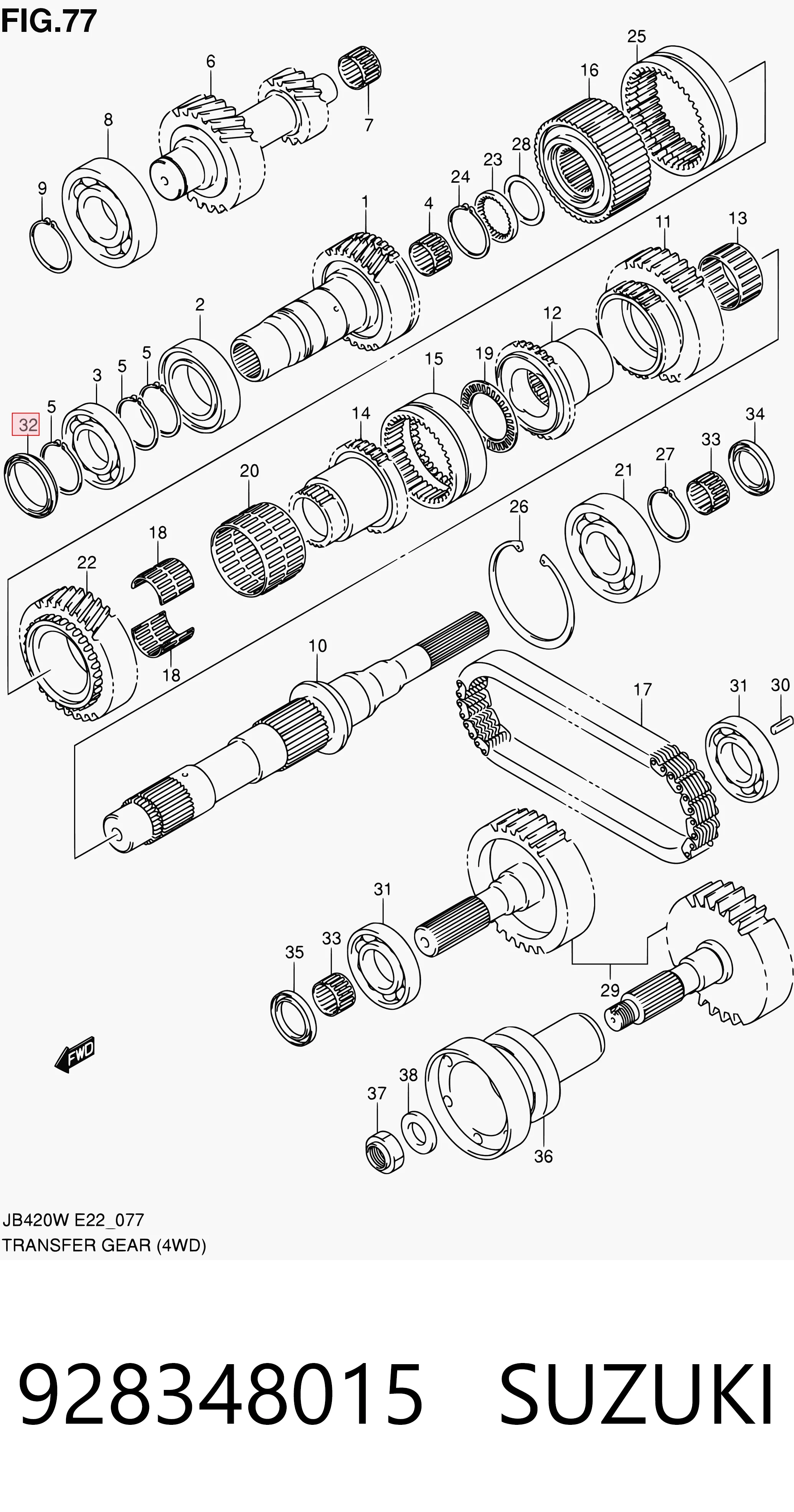 928348015 Suzuki Сальник раздатки