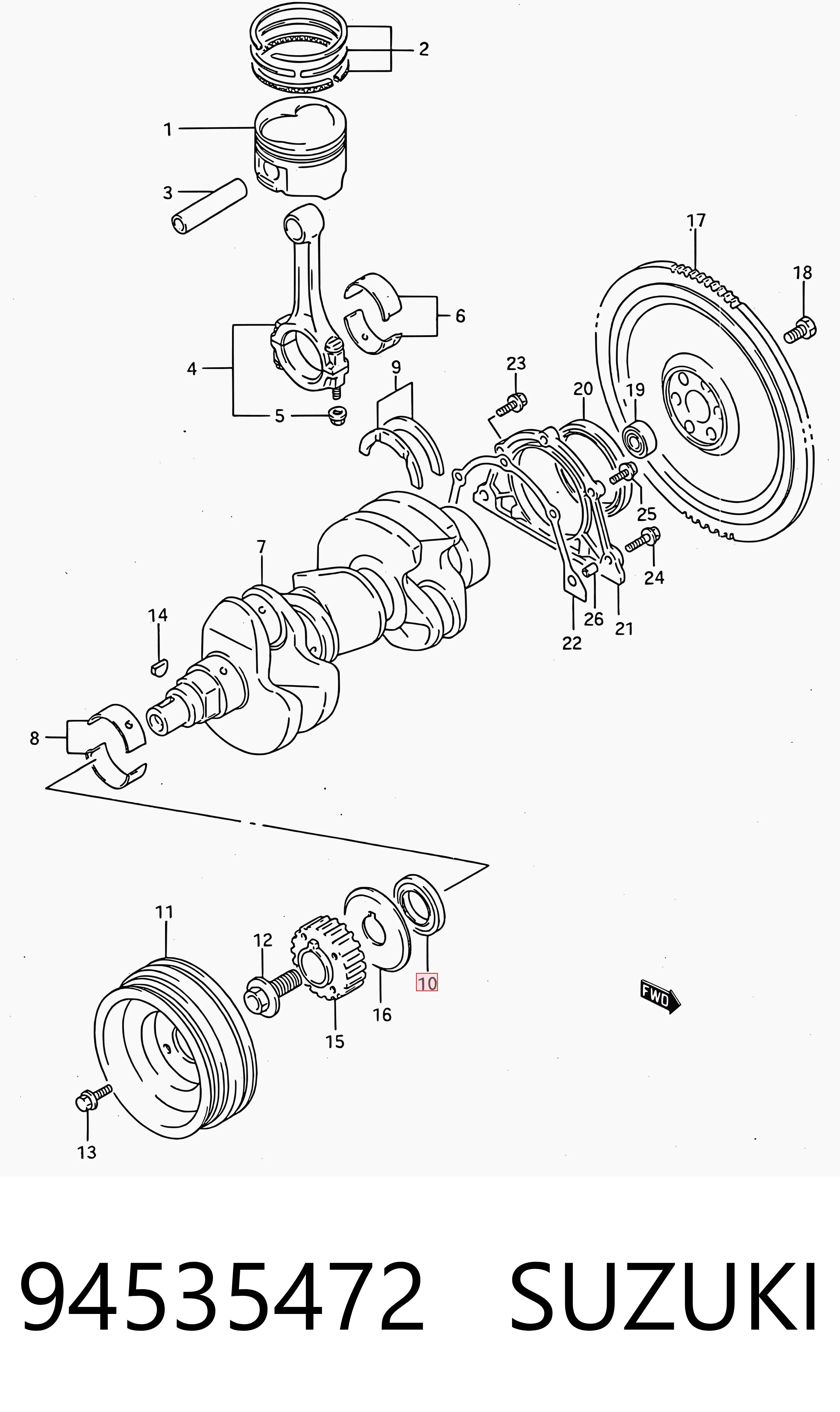 Купити 928332042 Subaru Сальник распредвала