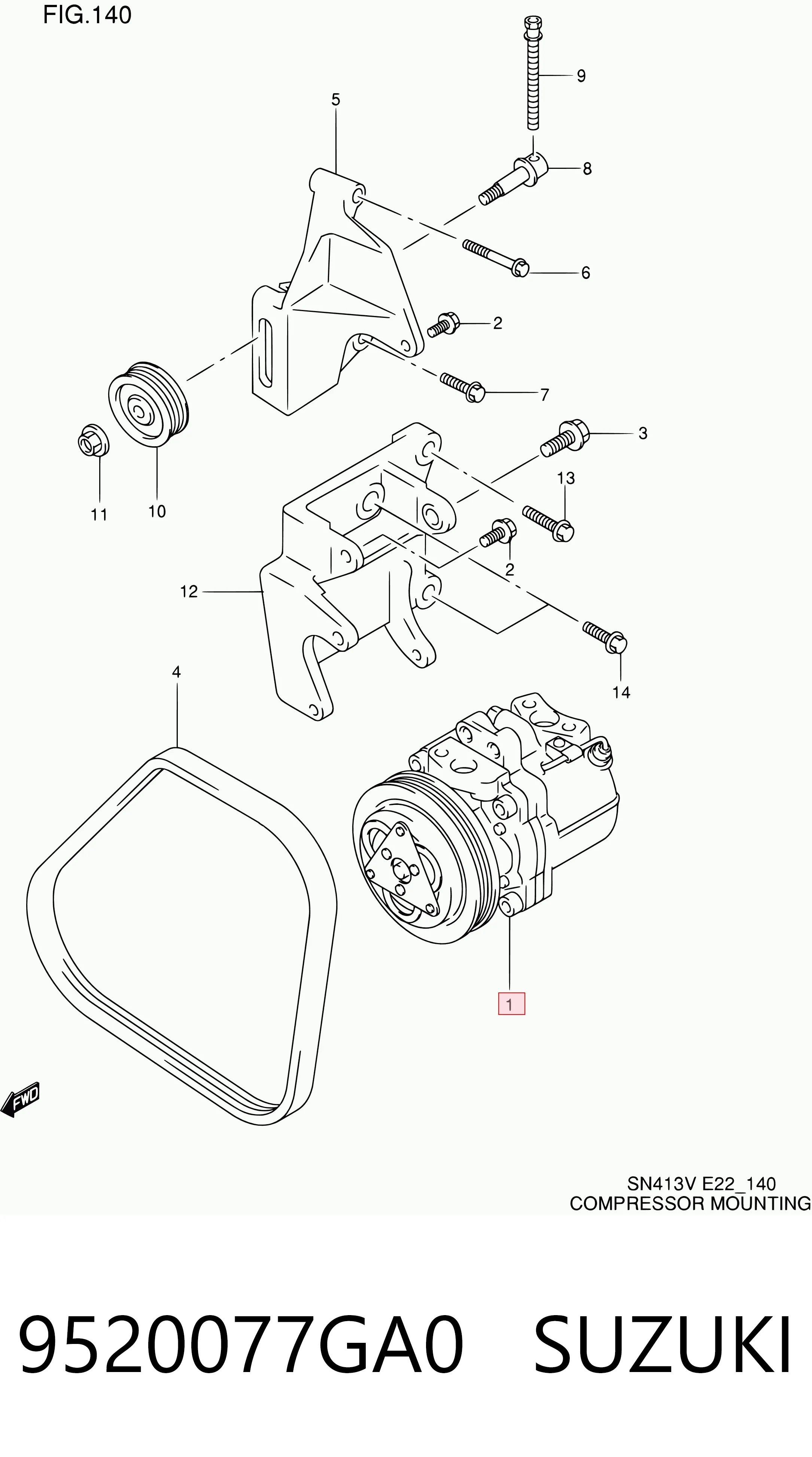 Компресор кондиціонера Suzuki Swift 2