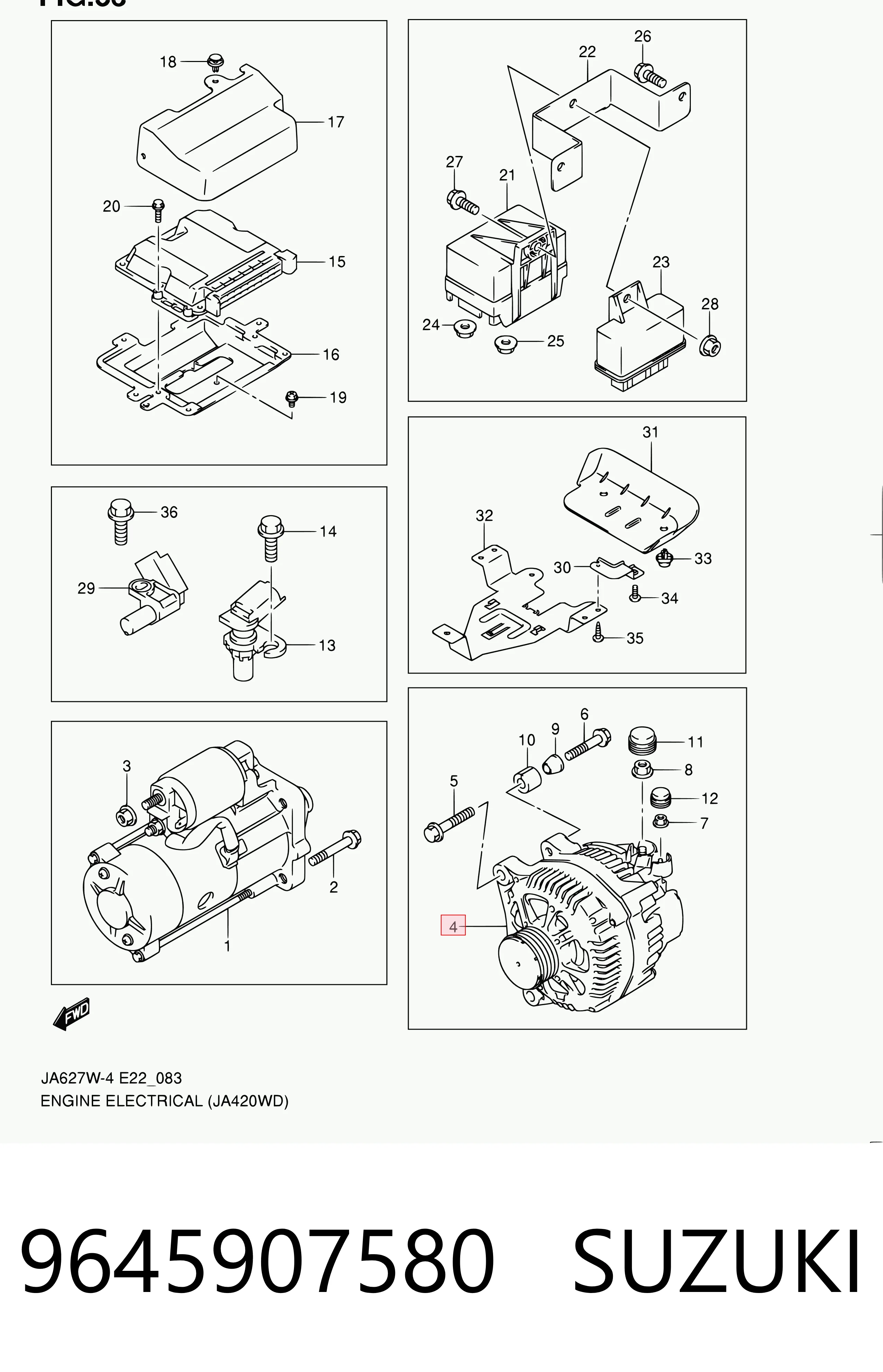 9645907580 Suzuki Авто генератор