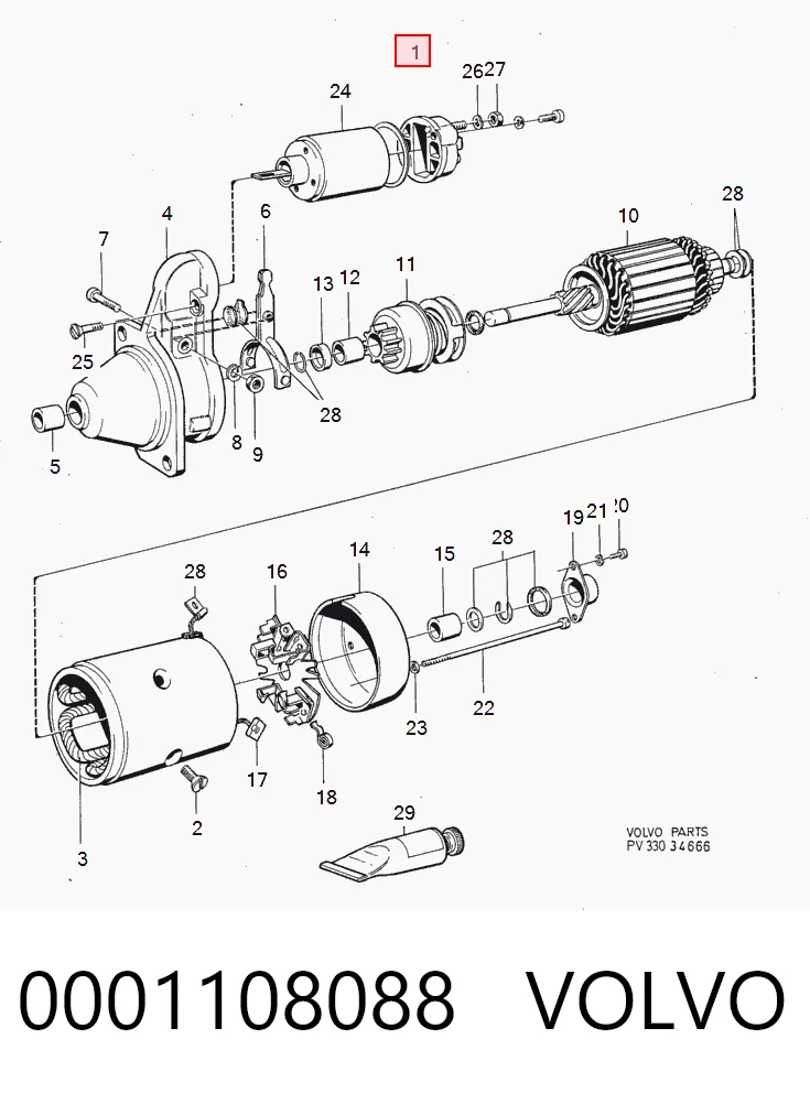 0001108088 Volvo Стартер двигуна