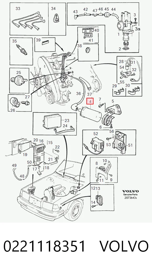 Котушка запалювання Volvo 940 седан (944) (1990 - 1994) ціна, від 23.05 USD