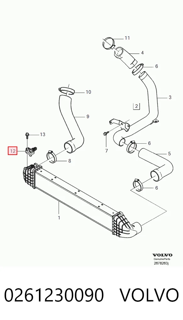 0261230090 Volvo Датчик наддува