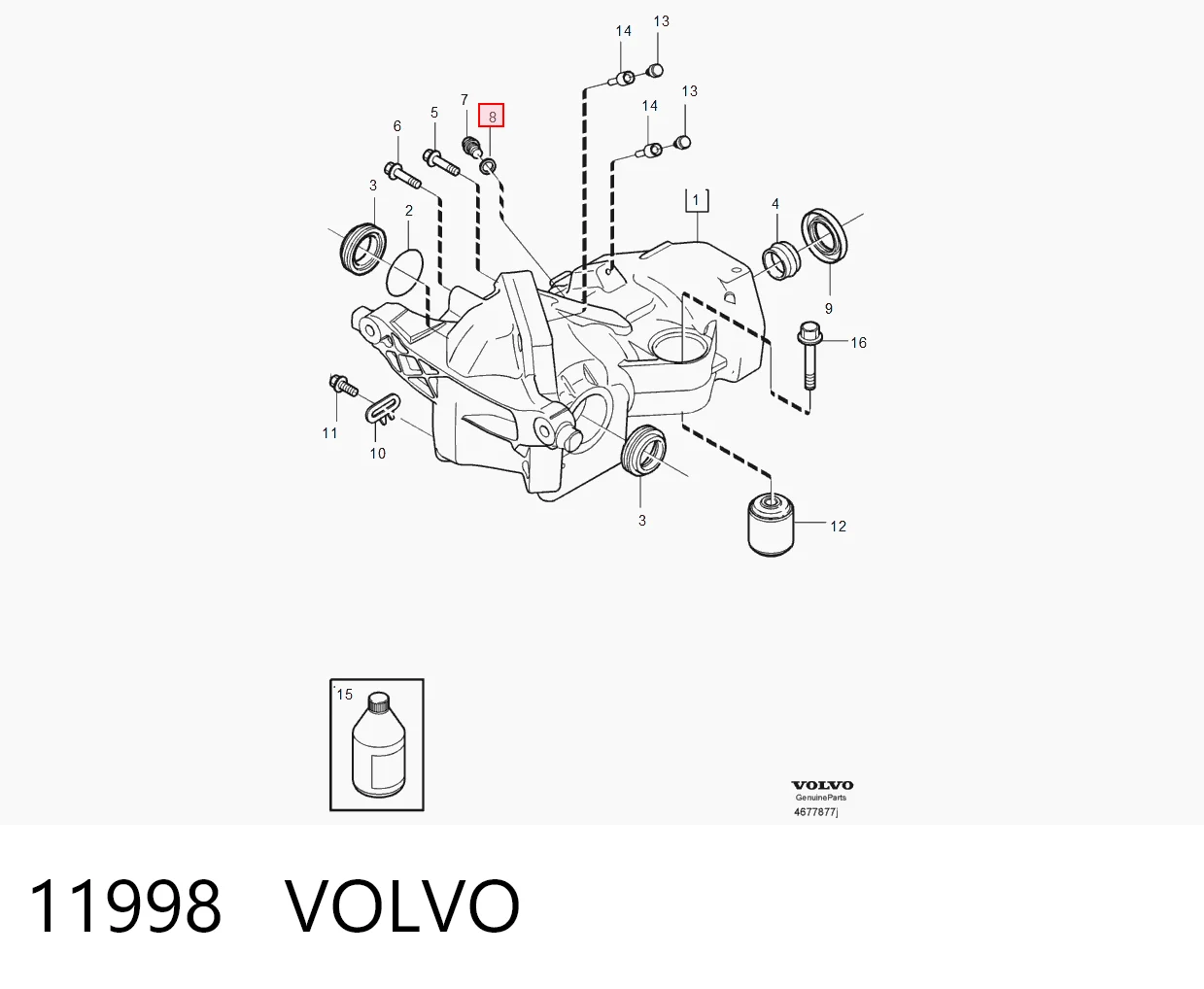 11998 Volvo Датчик показника тиску масла