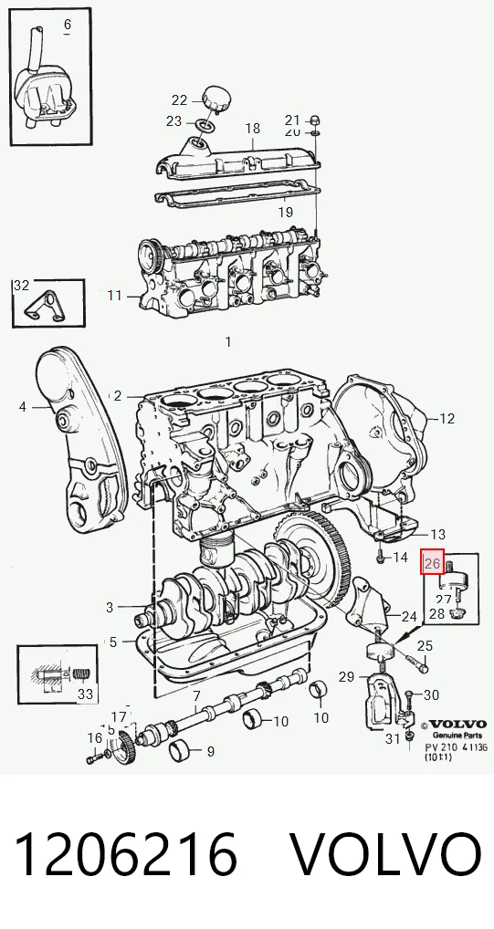 1206216 Volvo Подушка (опора) двигуна, ліва/права