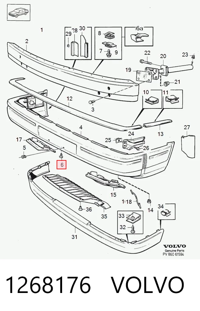 1268176 Volvo Автомобільне скло