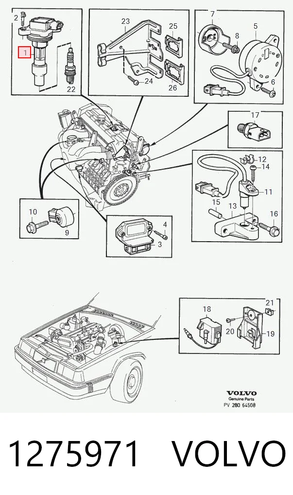 1275971 Volvo Котушка запалювання