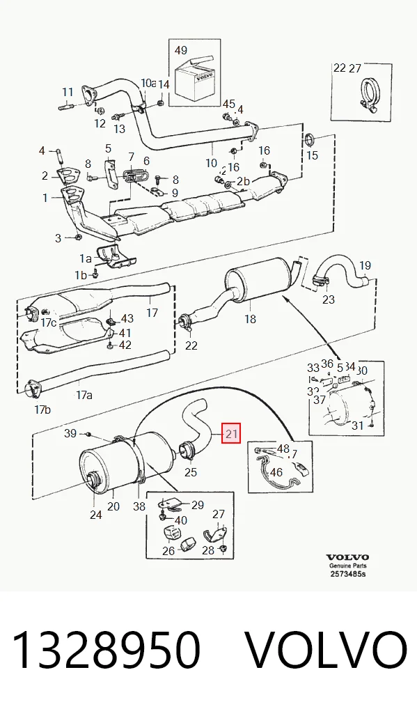 Вихлопна труба Volvo 740 седан (744) (1983 - 1992) ціна, від 24.78 USD