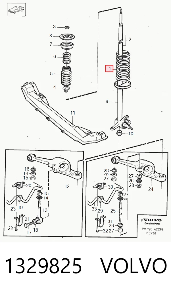 Купити Пружина передня Volvo 740  744