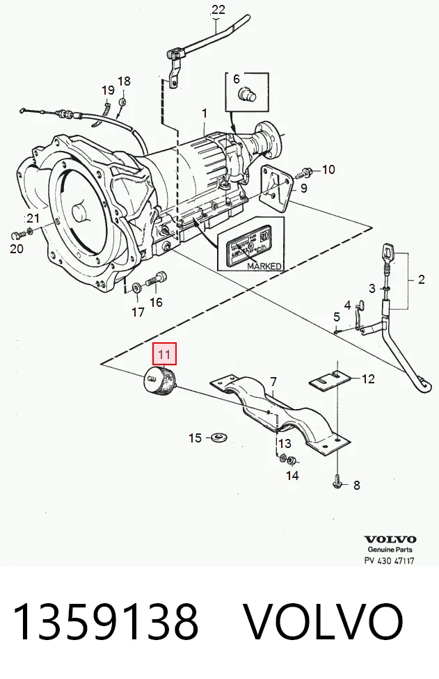 Опора двигуна задня Volvo 240 