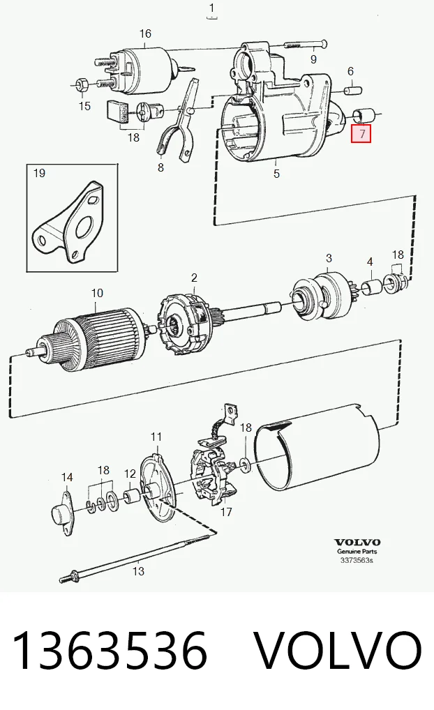 Комплект втулки стартера DAF 537365