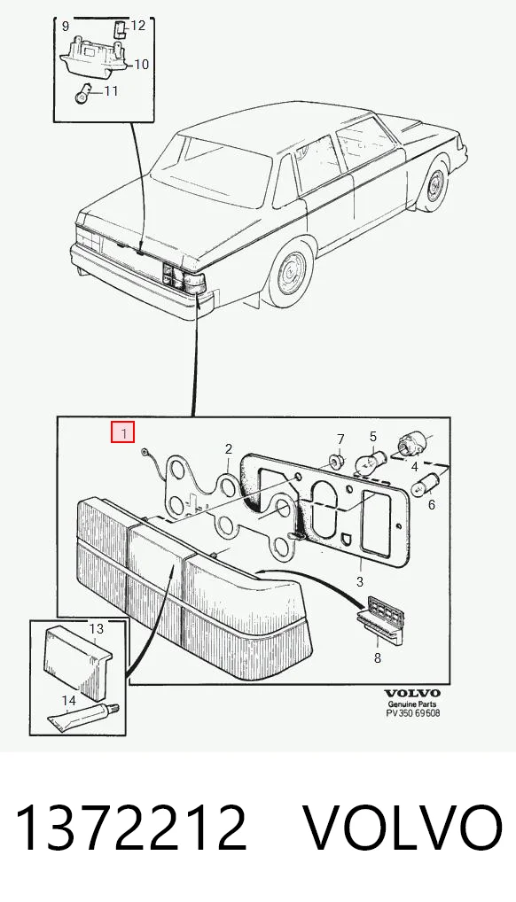 1372212 Volvo Задня ліва фара