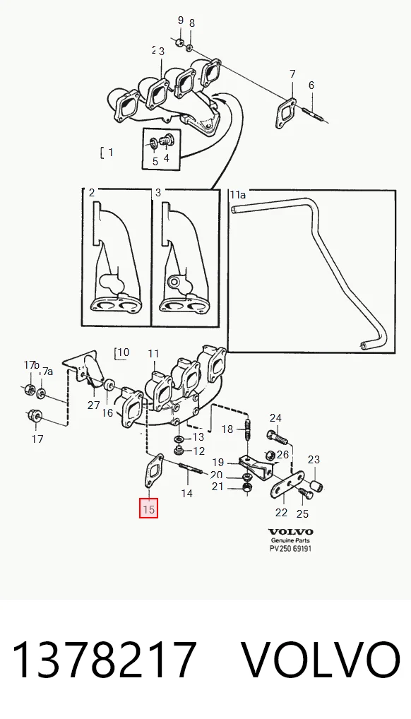 Купити Прокладка колектора Volvo 340/360  343, 345