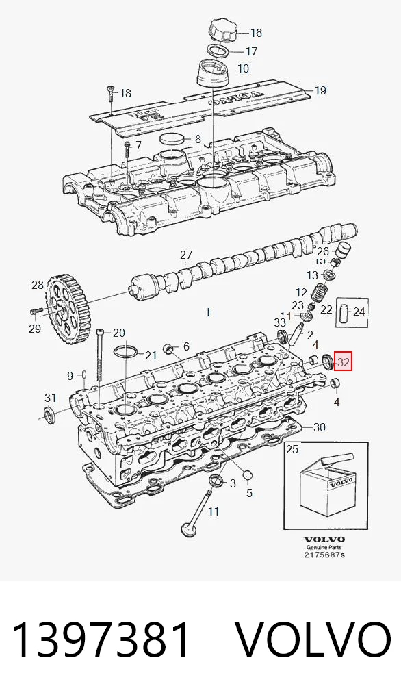 1397381 Volvo Заглушка головки блока