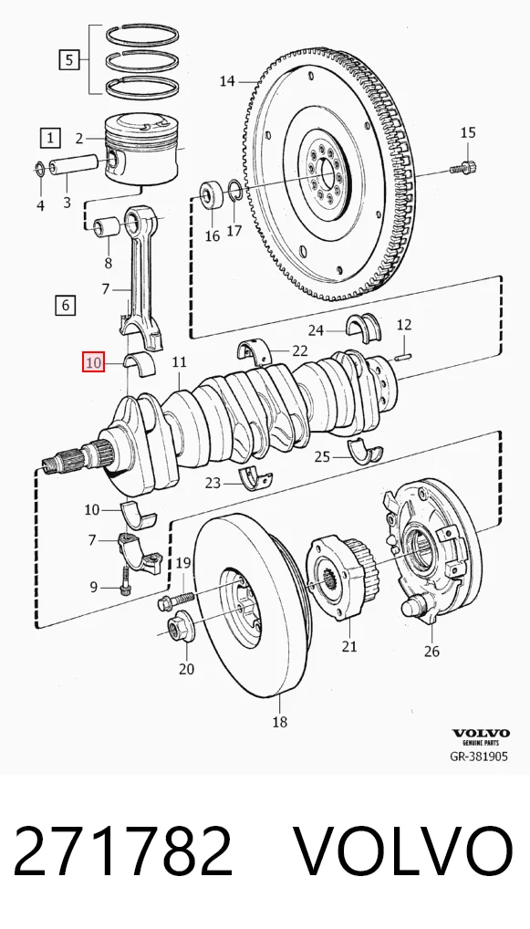 CR509SI050 King Вкладиші коленвала, шатунні, комплект, 2-й ремонт (+0,50)