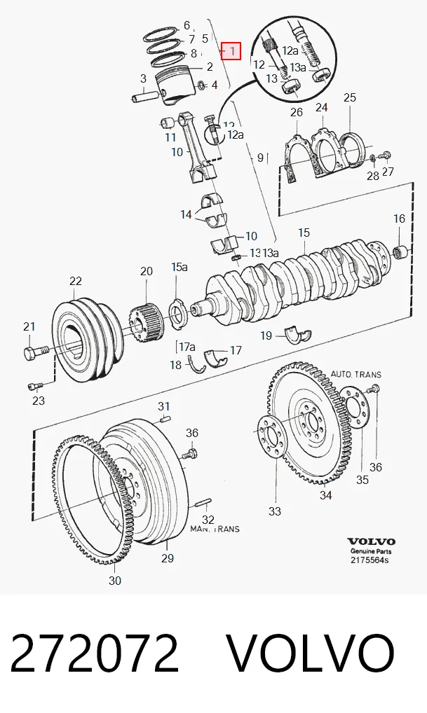 272072 Volvo Поршня на 1 циліндр, STD